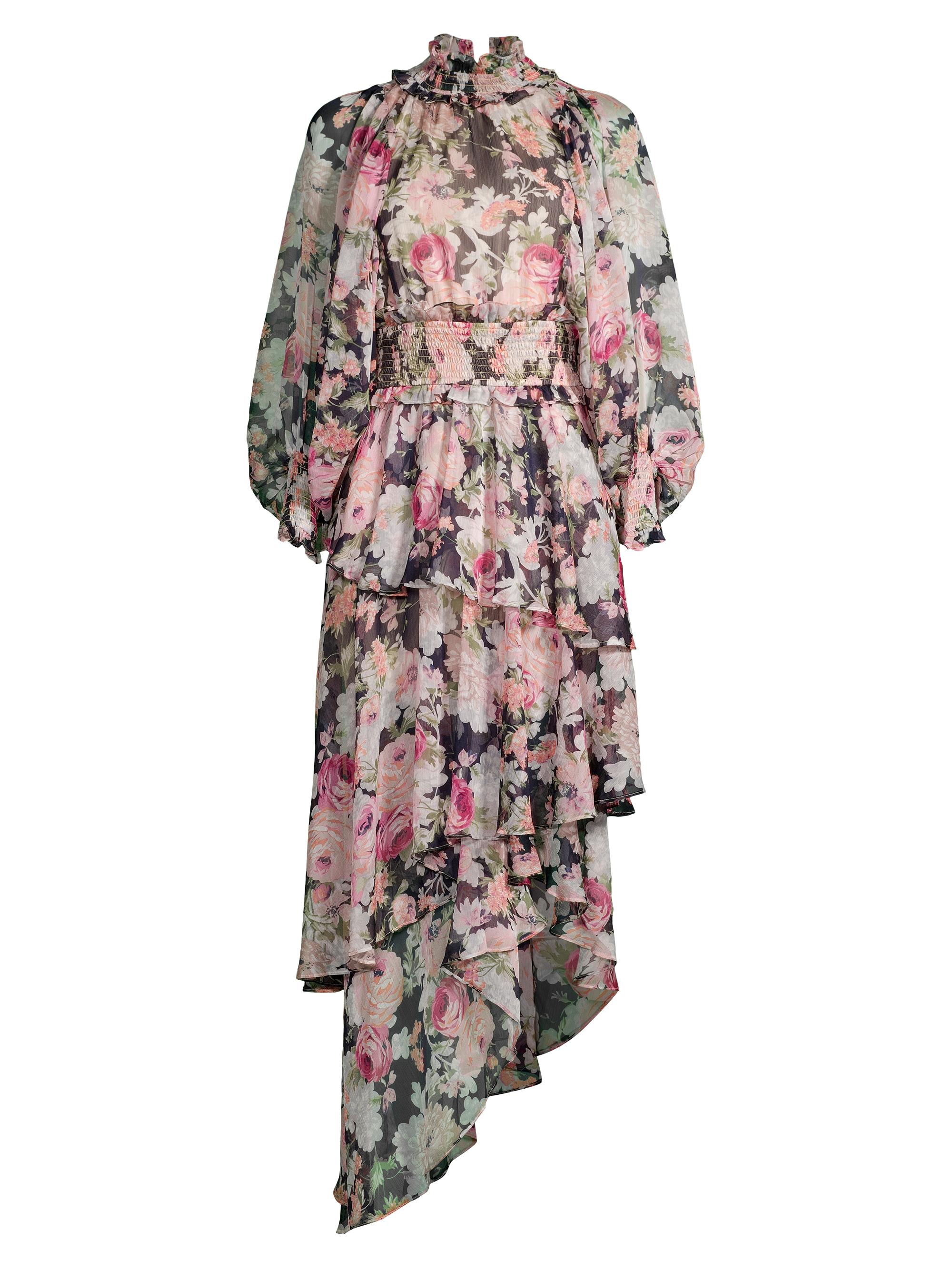 Elliatt Women's Astrid Floral Asymmetrical Dress - Black Multi