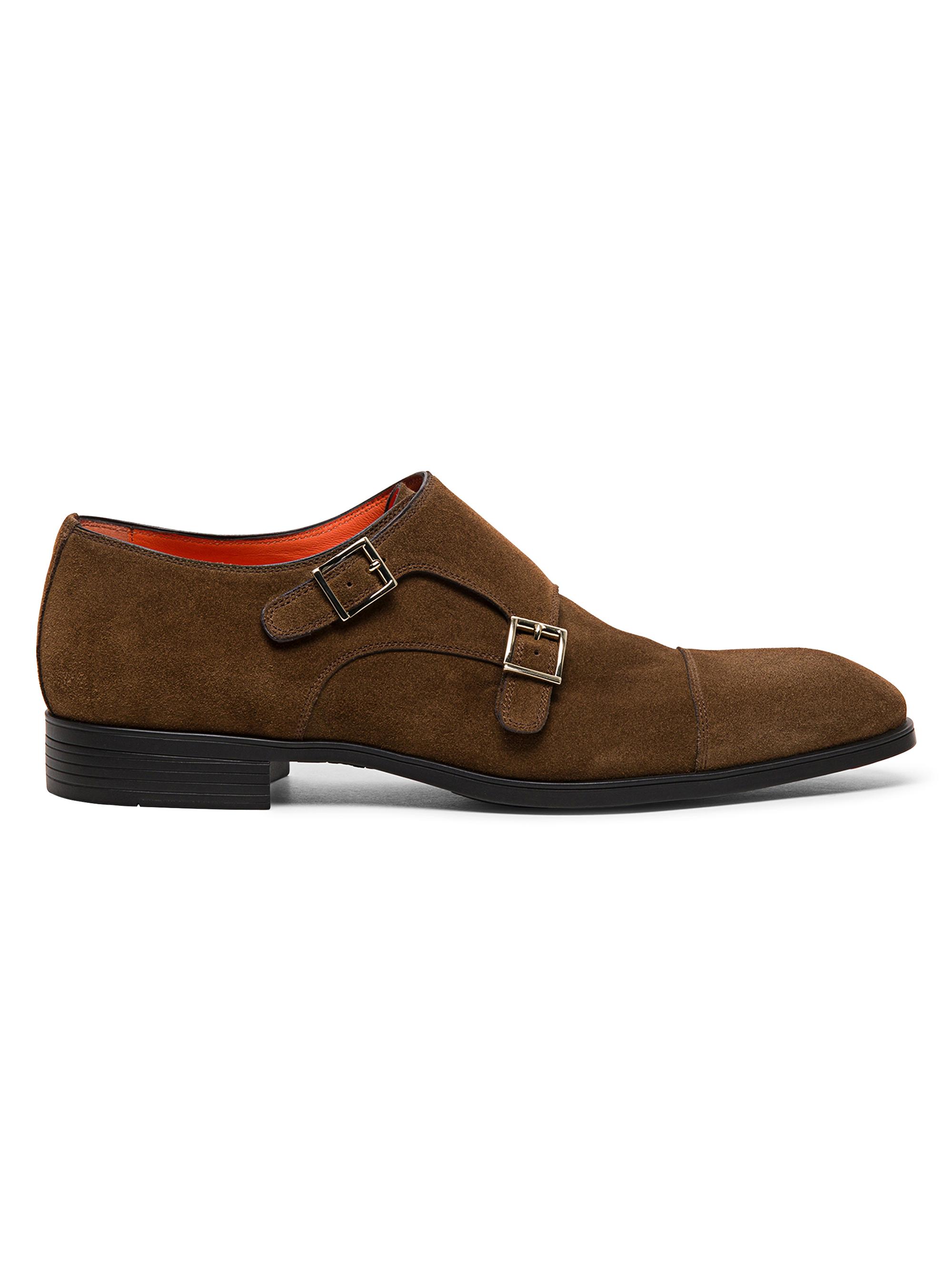 Santoni suede monk shoes - Brown