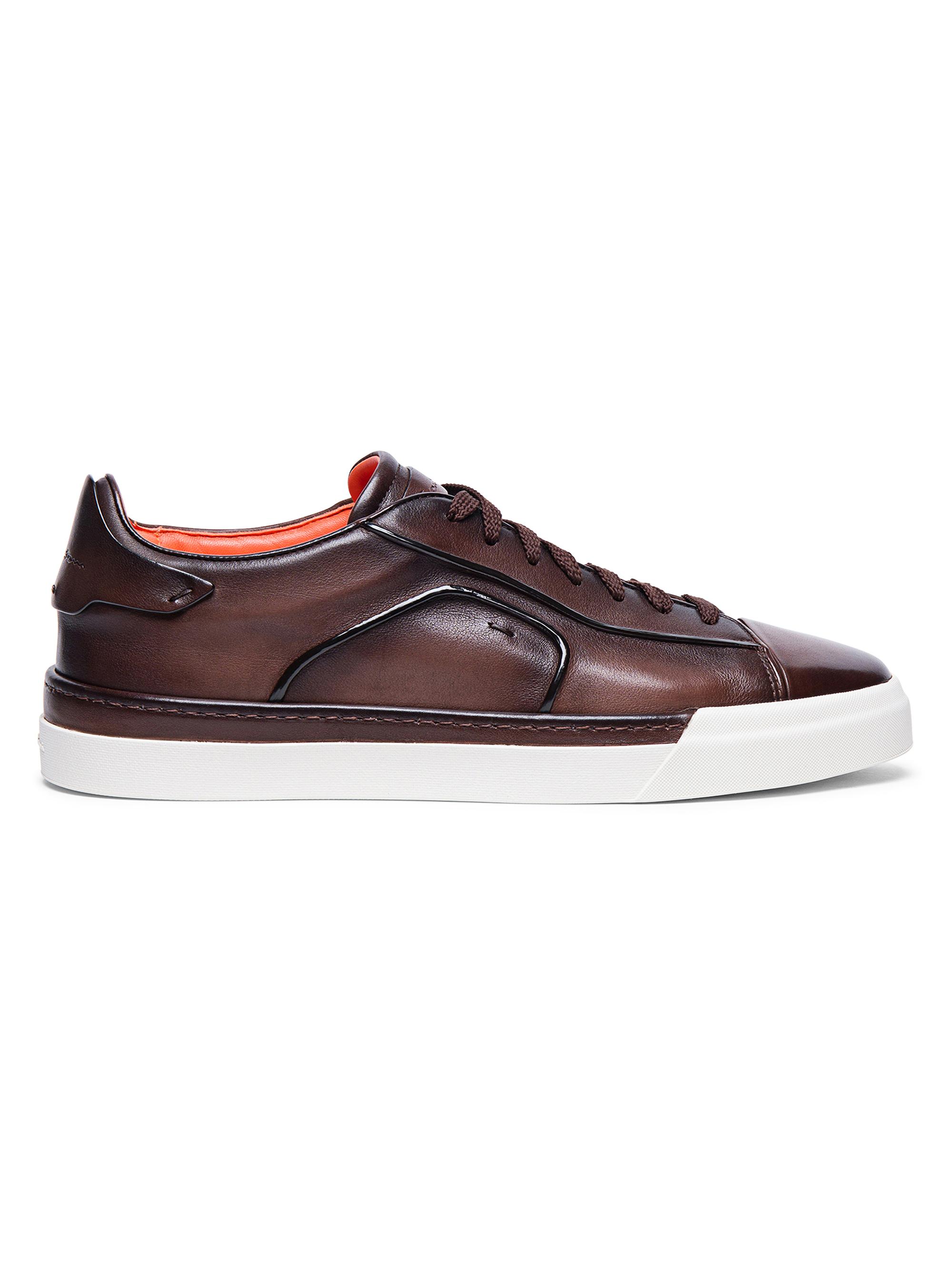 Santoni Men's Finn Leather Low-Top Sneakers - Brown