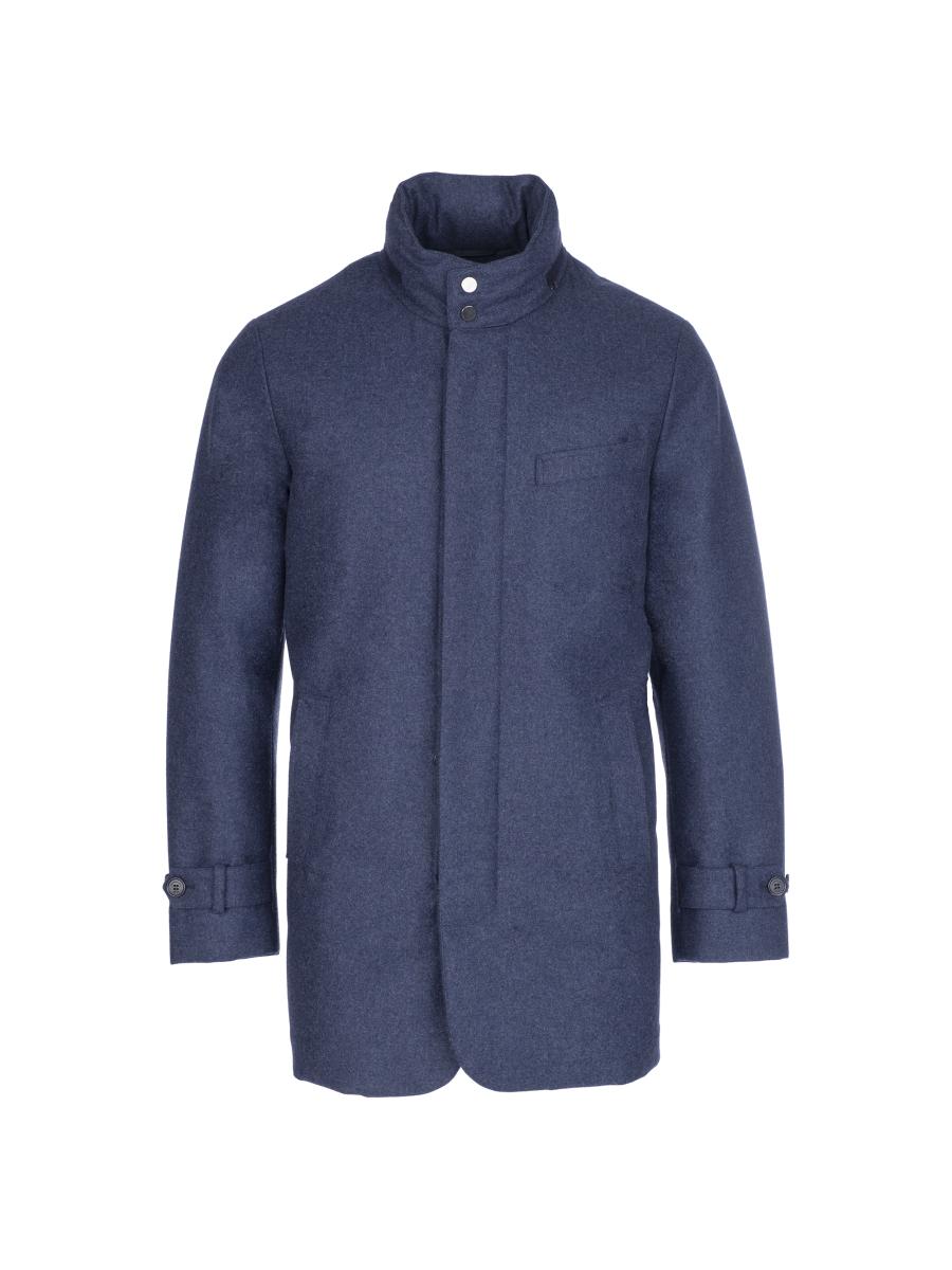 Norwegian Wool Men's Slim-fit Hooded Car Coat In Blue