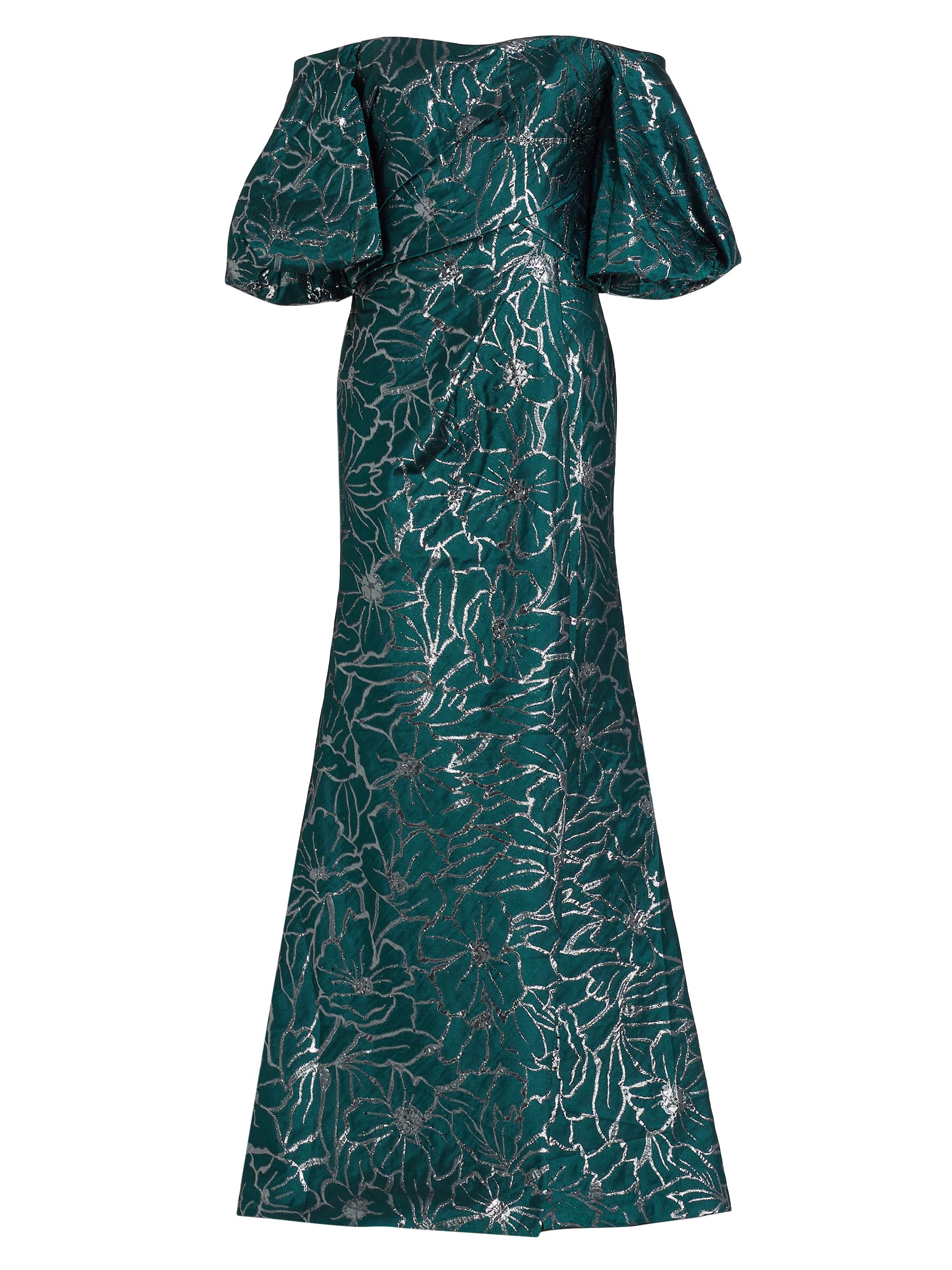 Rene Ruiz Collection Women's Puff-Sleeve Gown - Dark Teal