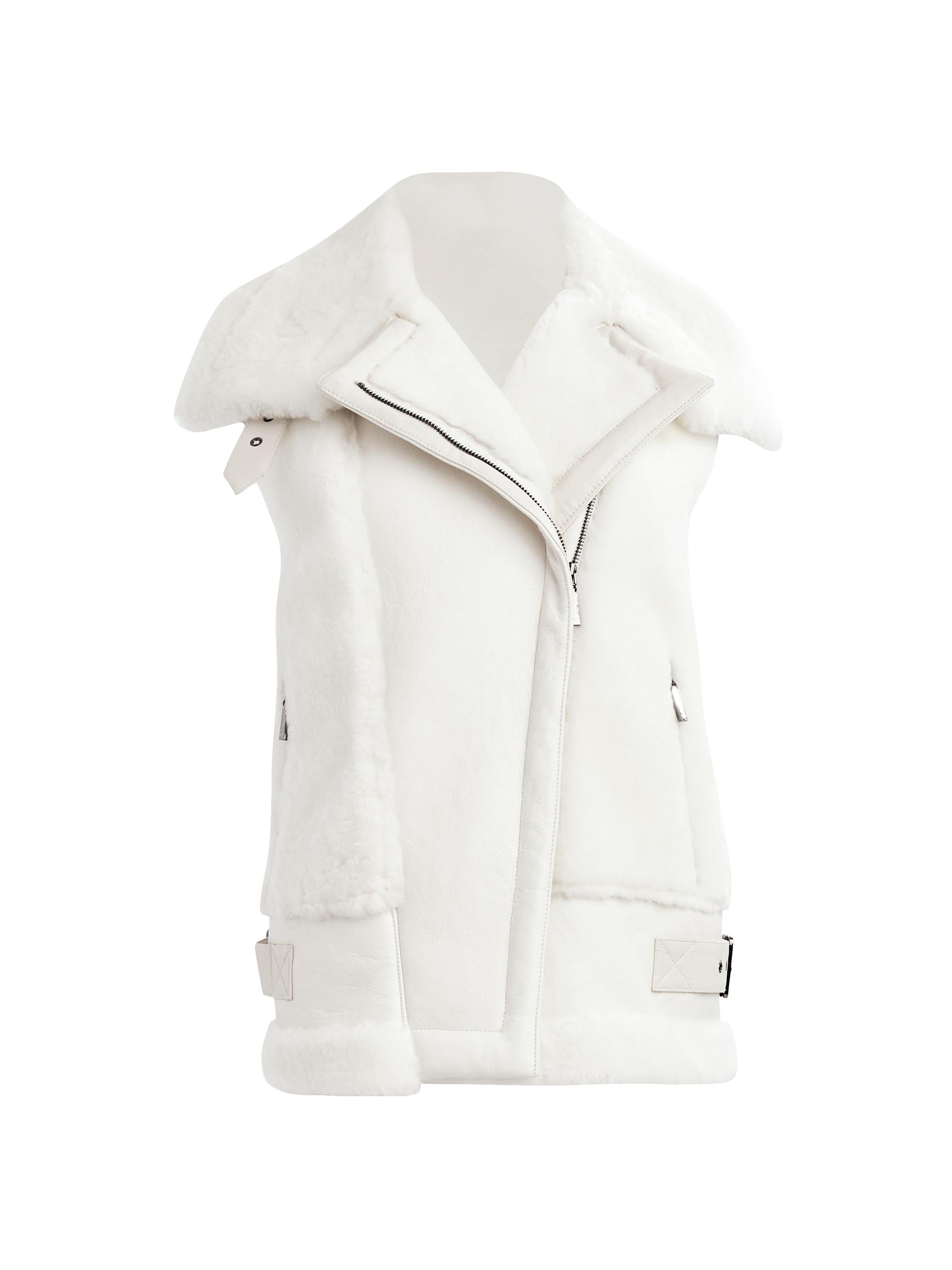 Dawn Levy Women's Maya Leather & Shearling Vest - Alabaster