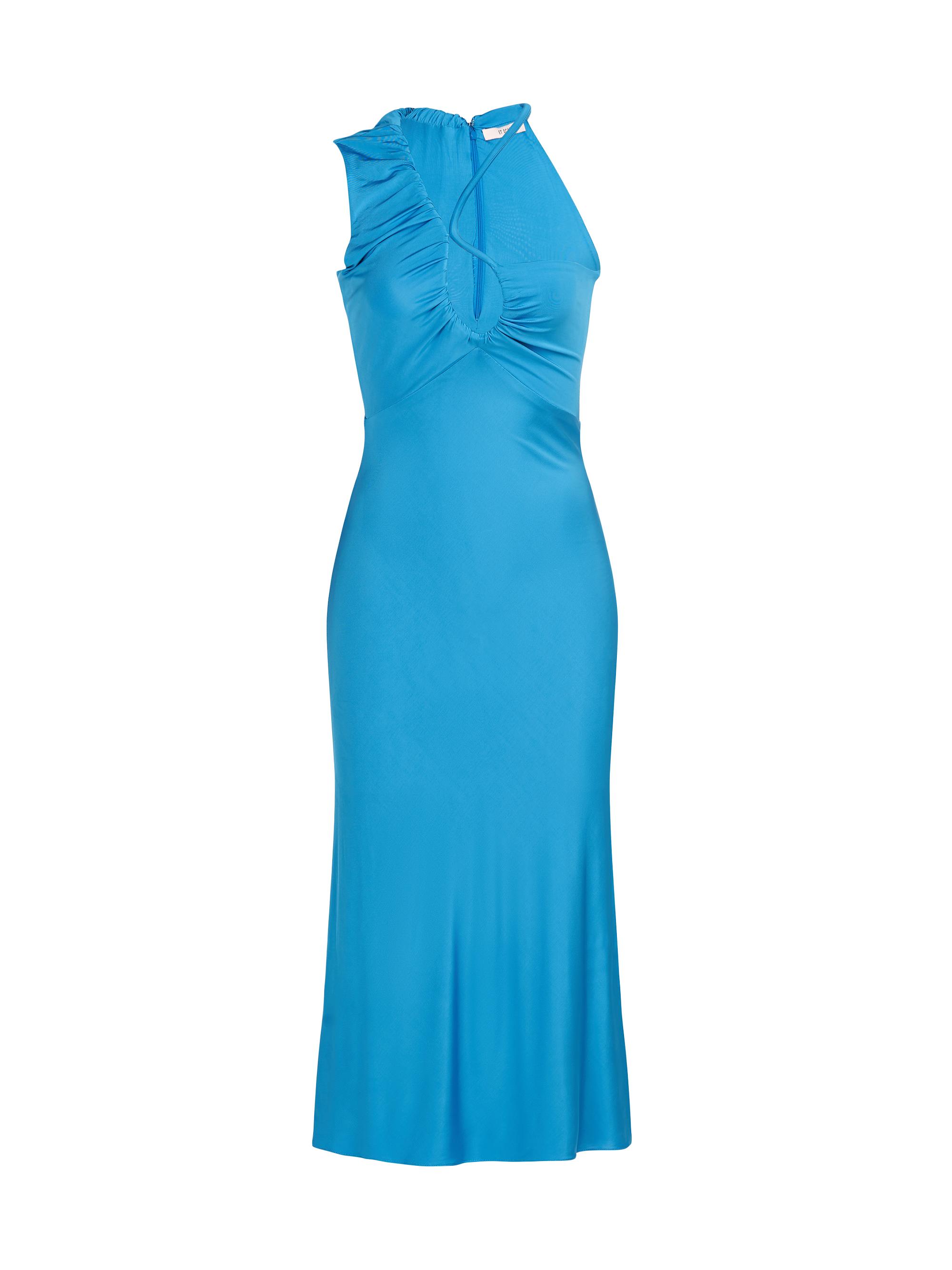 Et Ochs Women's Phebe Cord Halterneck Midi-Dress - Cyan
