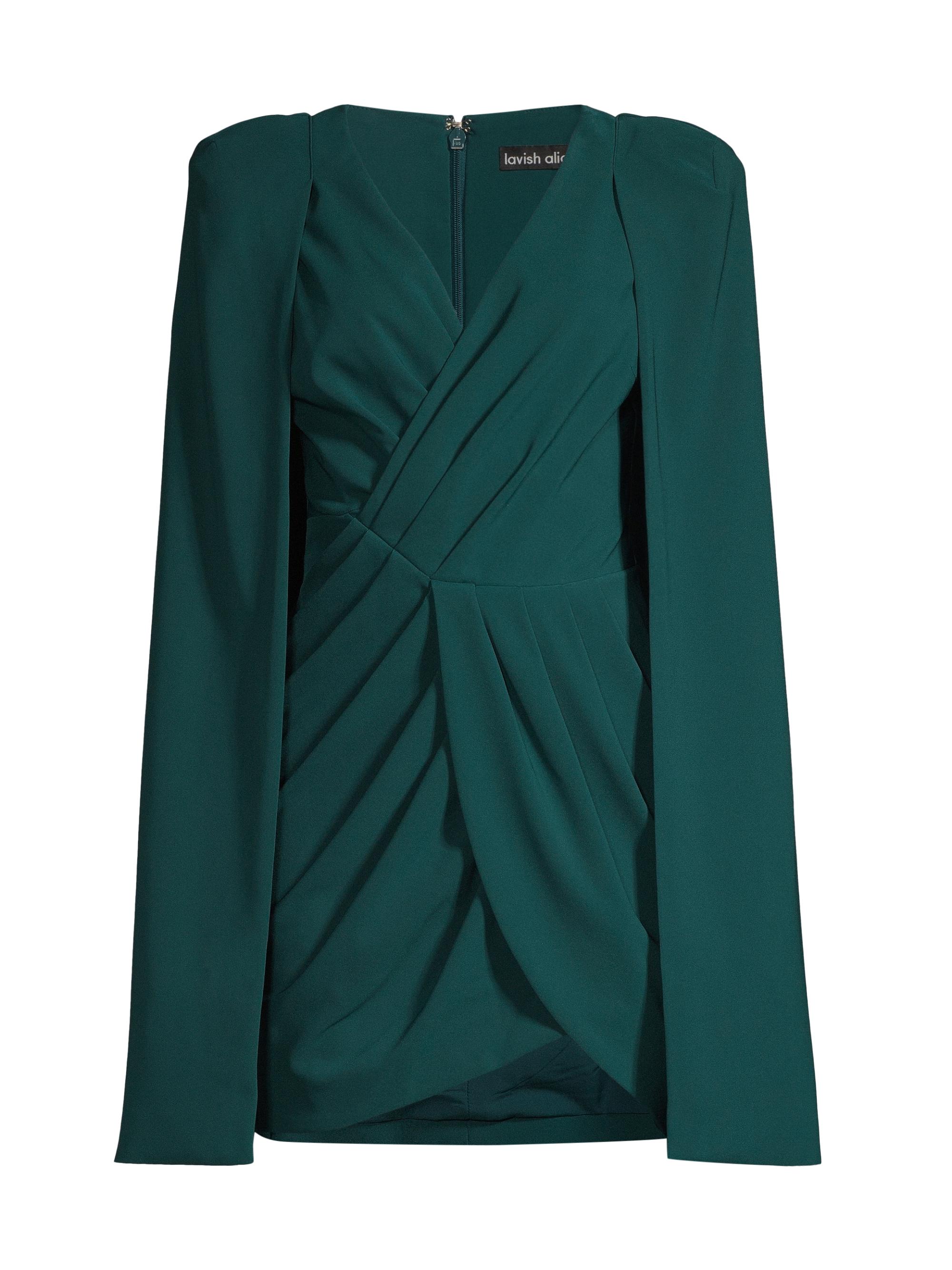 Lavish Alice Pleated Cape Sleeve Minidress | Saks Fifth Avenue