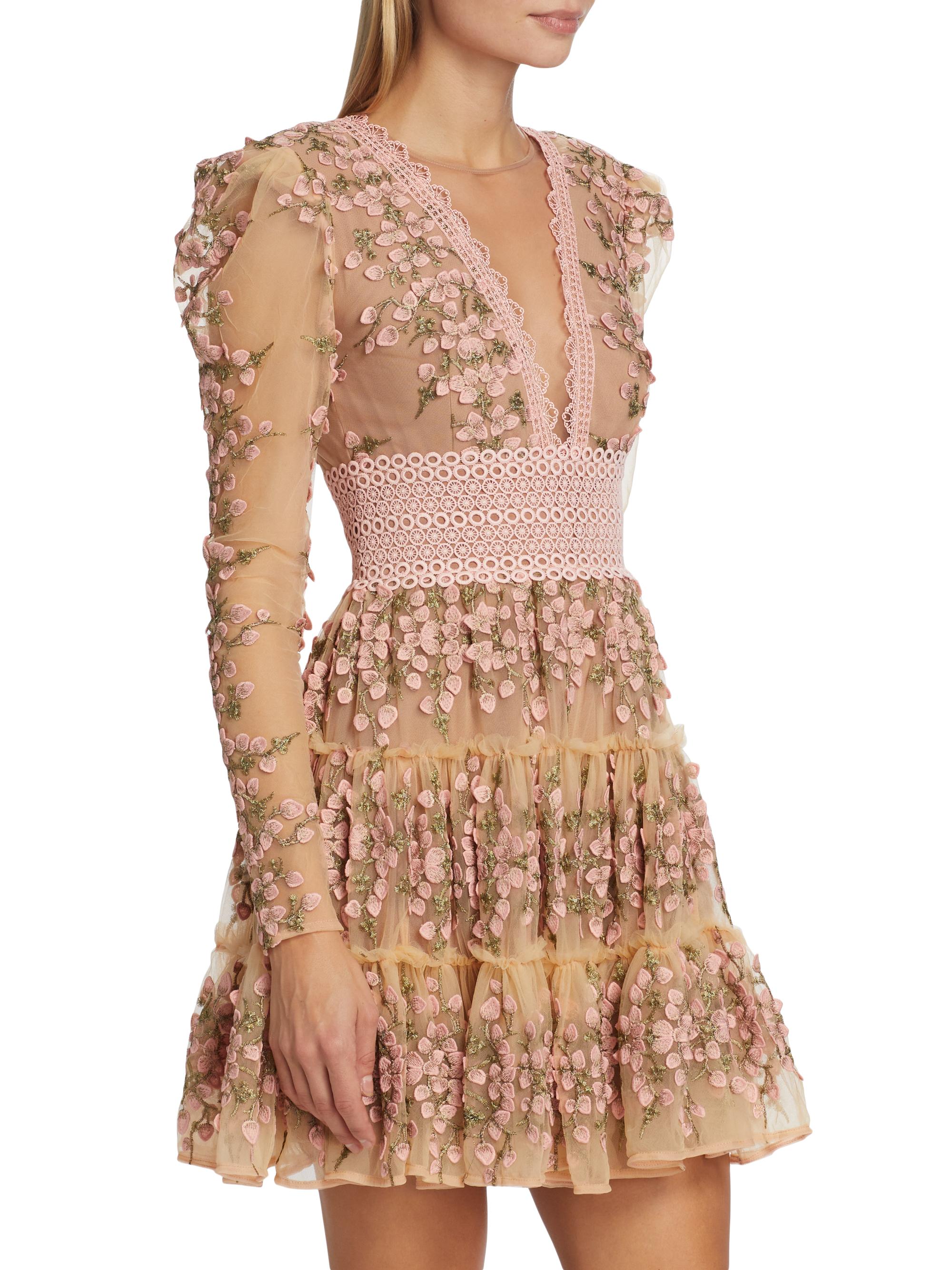 knee length dresses for ladies Olivine Linen Crochet Lace Mini Dress main image 1
