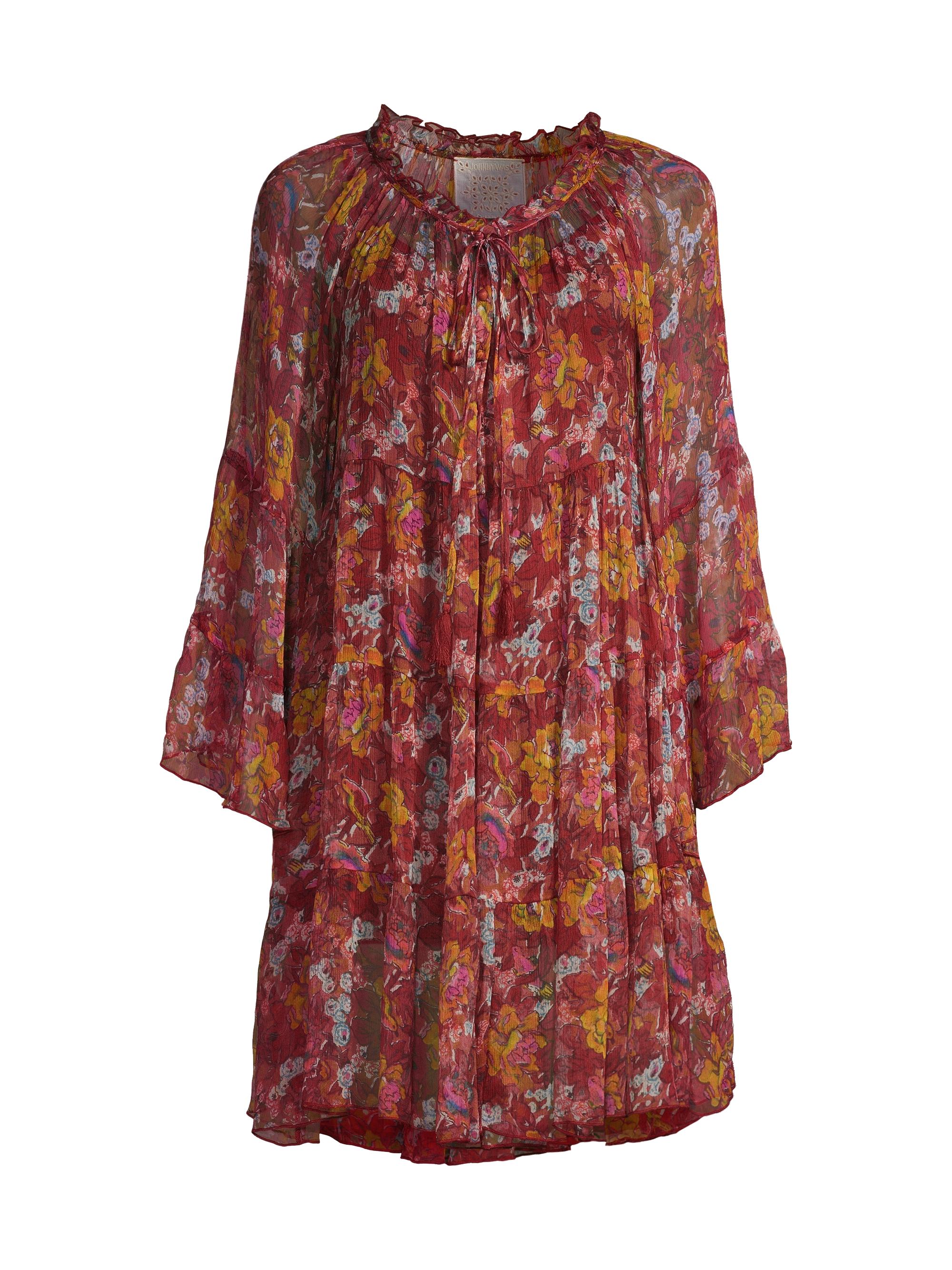 Johnny Was Women's Daisy Semi-Sheer Floral Dress