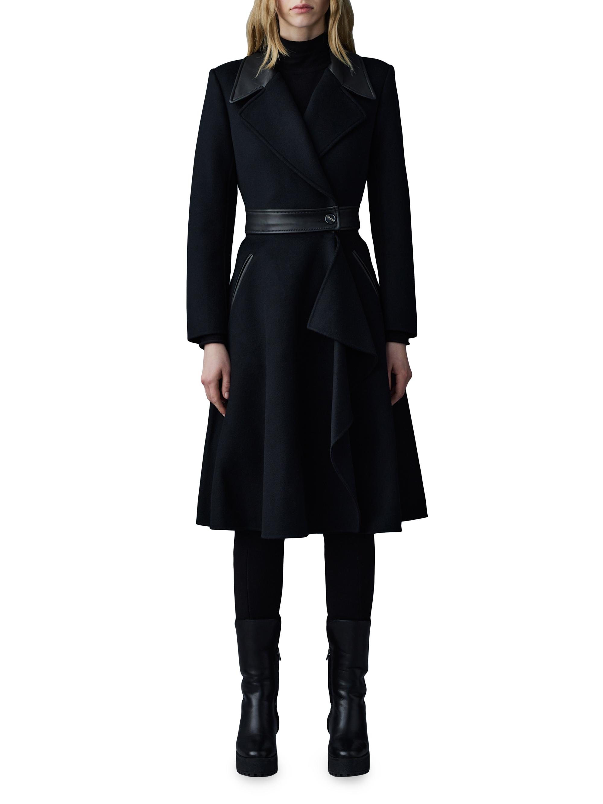 MACKINTOSH　GTS BLACKRIDGE WOOL KARZE　38 Mackage Rose Wool and Leather Coat | Saks Fifth Avenue