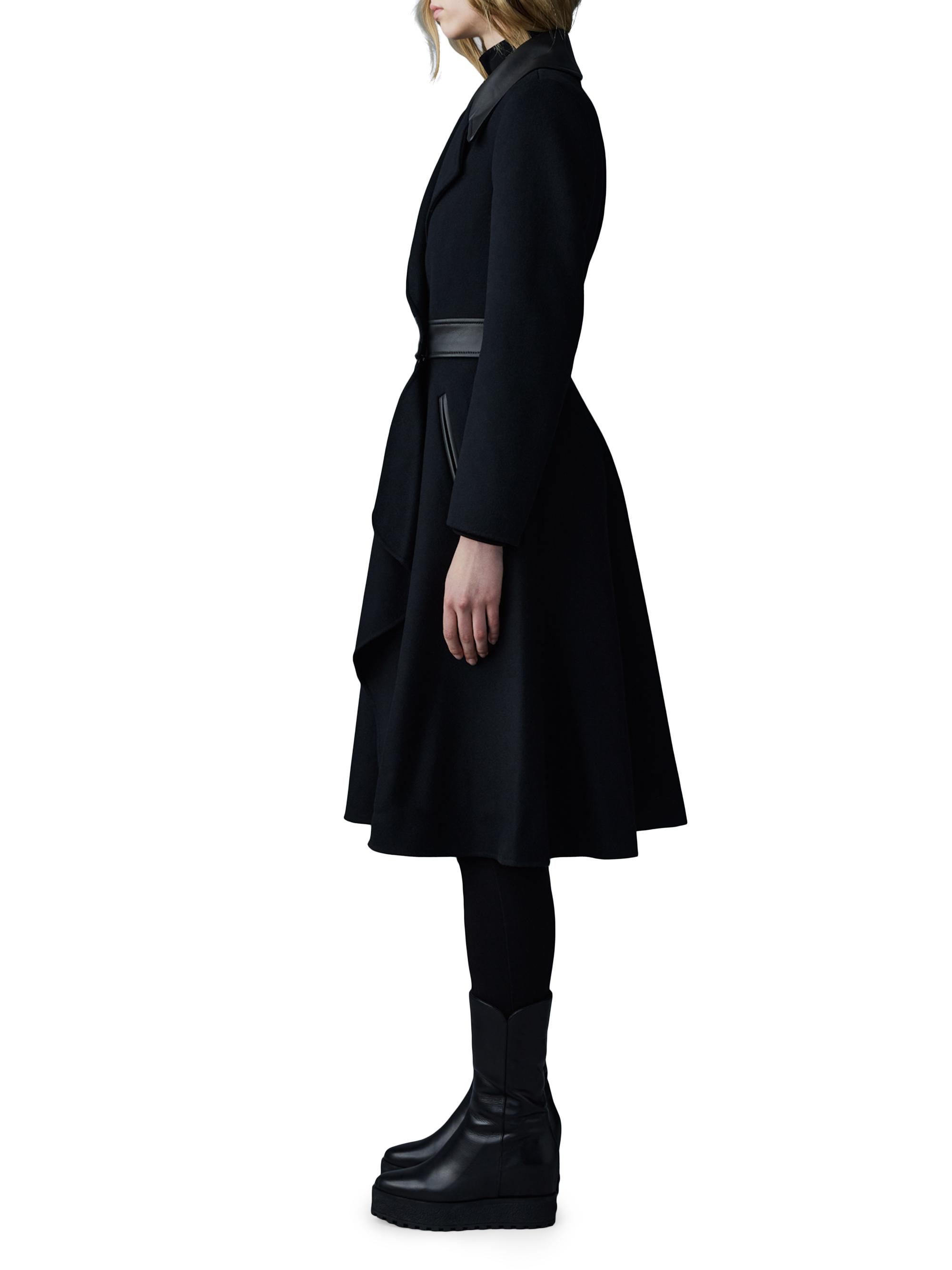 Mackage Rose Wool and Leather Coat | Saks Fifth Avenue