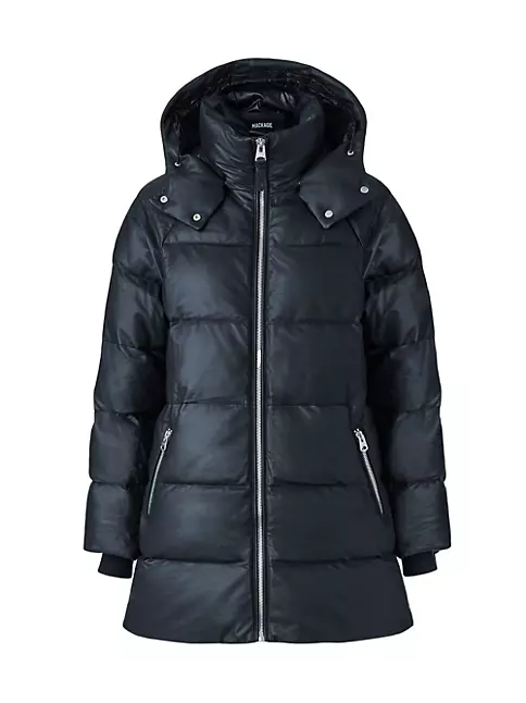Shop Mackage Karsyn Leather Down Coat | Saks Fifth Avenue