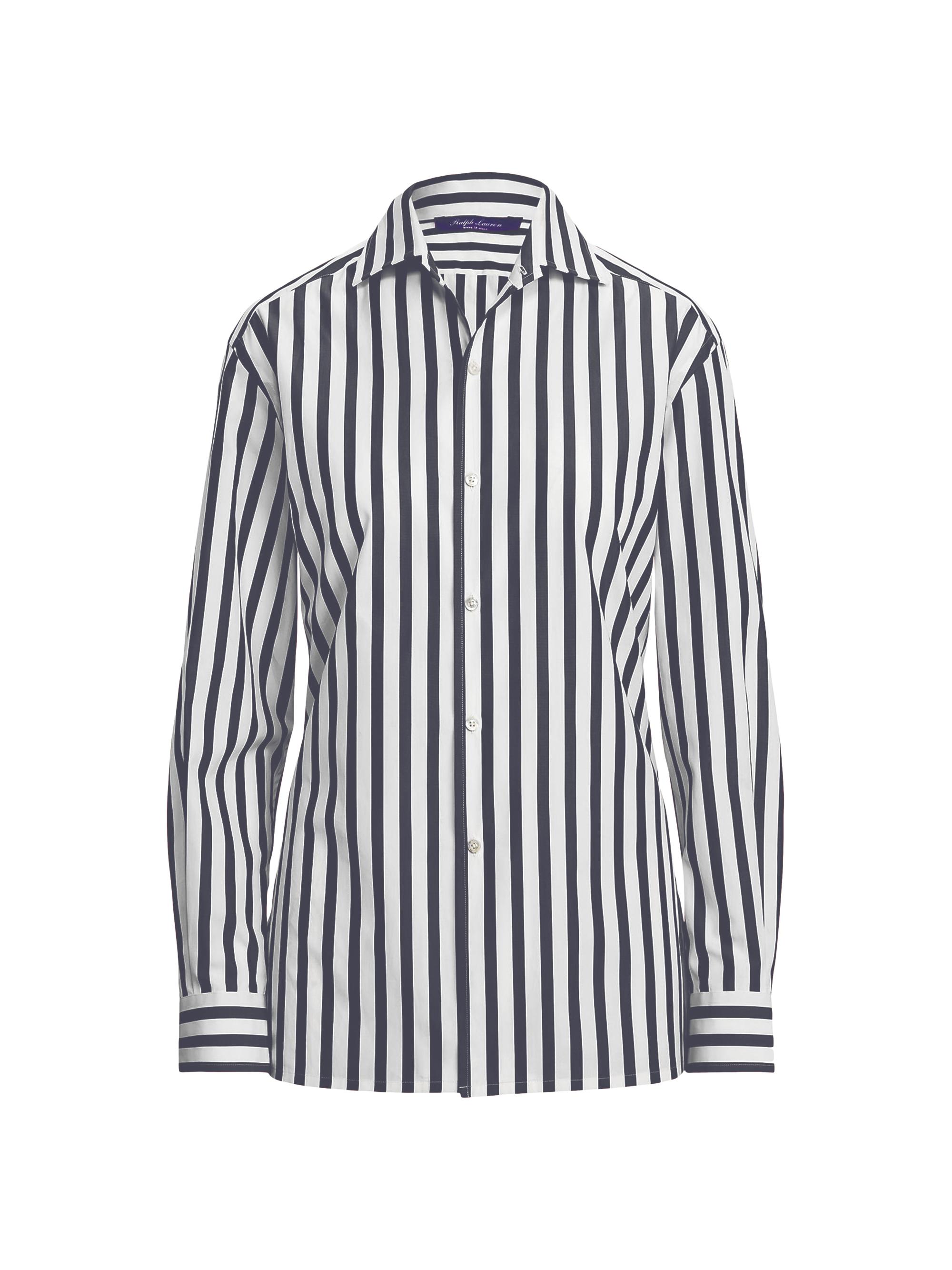 Ralph Lauren Collection Women's Capri Striped Button-Up Shirt - Black White