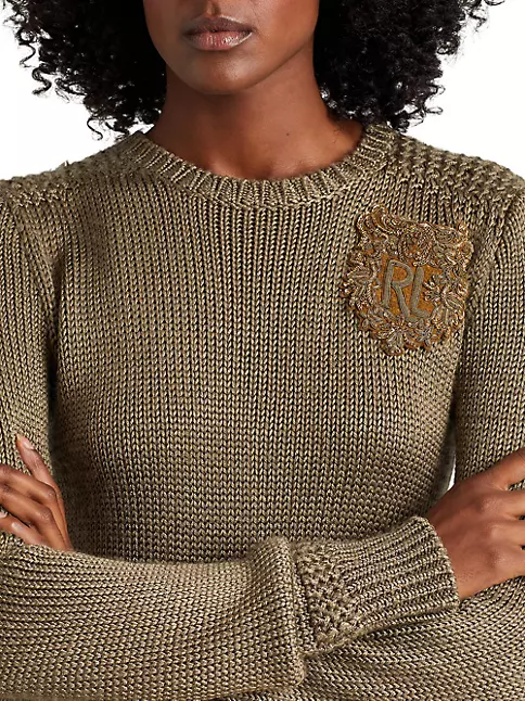 Shop Ralph Lauren Collection Cashmere & Silk Crested Sweater
