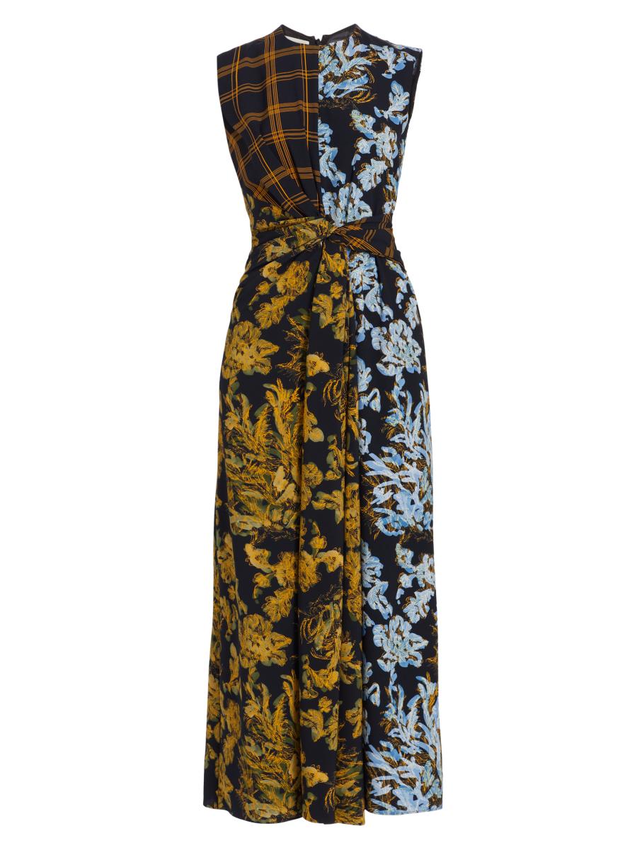 Lafayette 148 New York Mixed-Media Twist-Front Dress | Saks Fifth Avenue