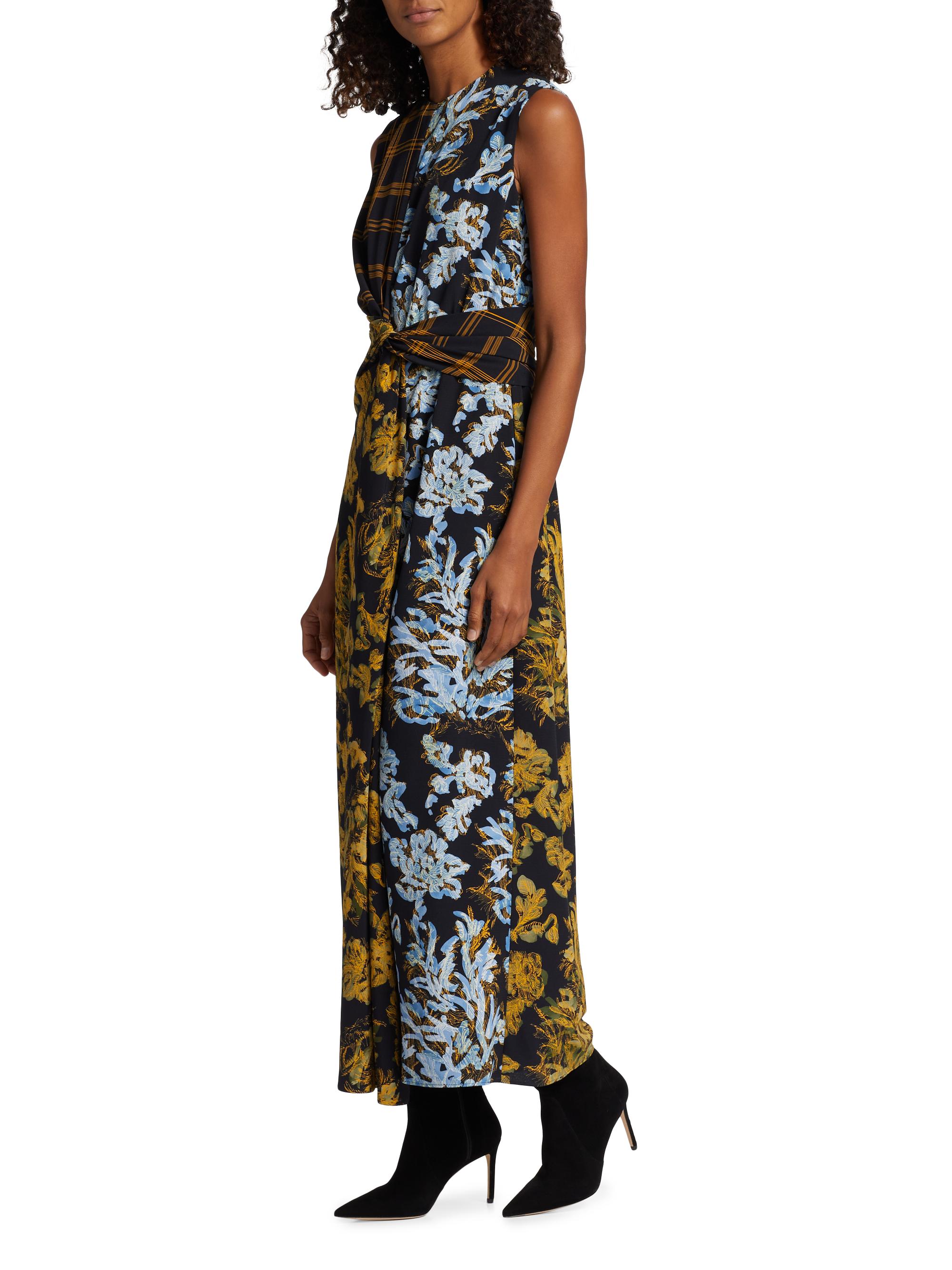 Lafayette 148 New York Mixed-Media Twist-Front Dress | Saks Fifth Avenue