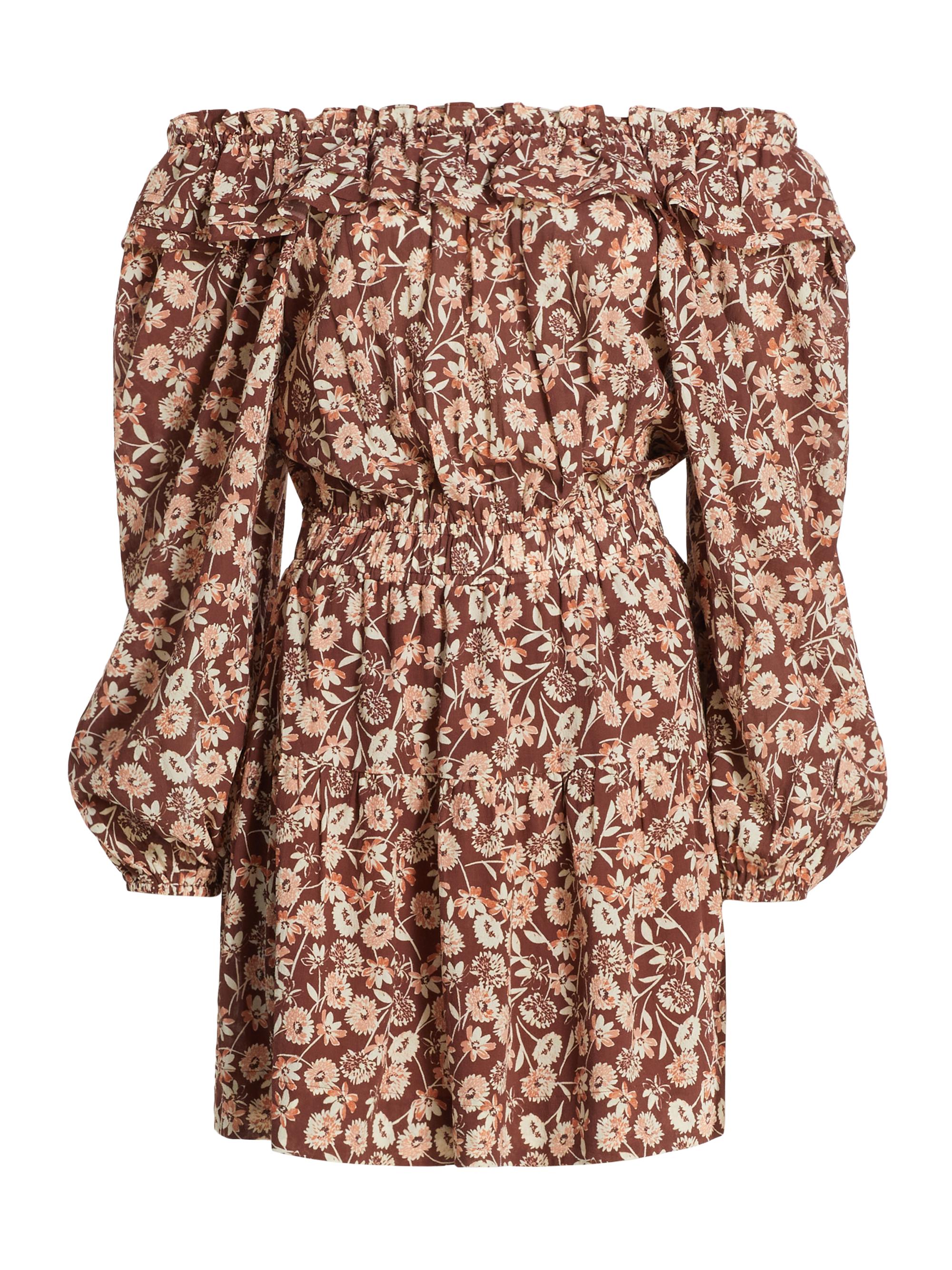 the westside Women's Layla Off-The-Shoulder Minidress - Brown Umber