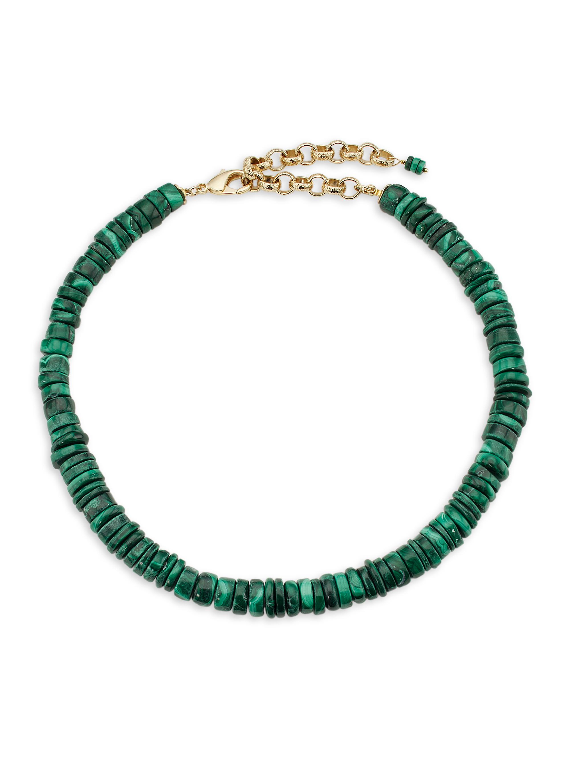 Room Service Women's Puka Malaki 24K Gold-Plate & Malachite Necklace - Blue