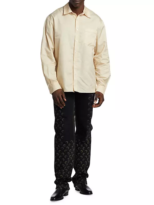 Louis Vuitton 100% Silk Monogram Shirt Tops Men Size 37 Rare