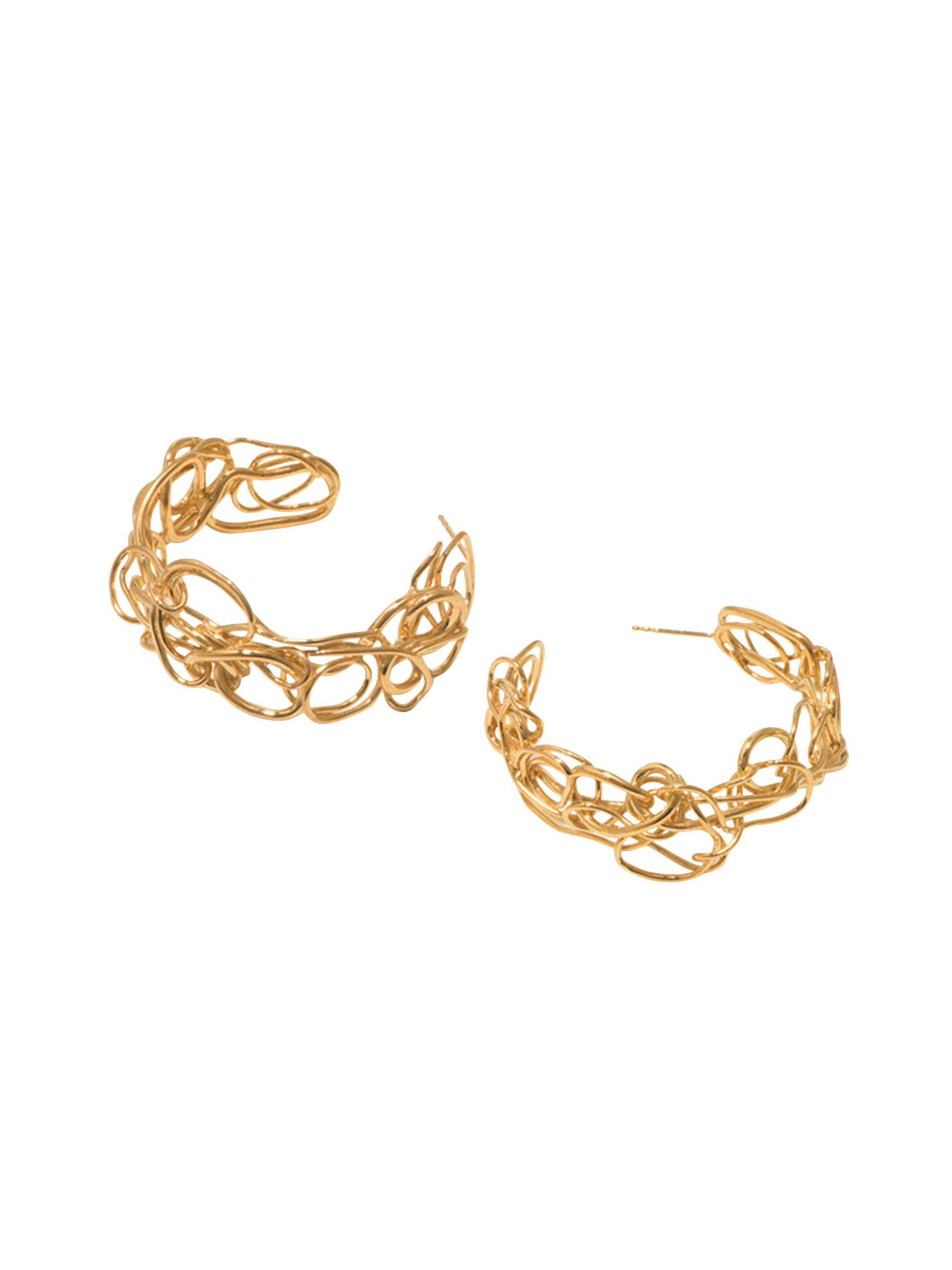 Completedworks Women's Traces 14K Gold-Plate Hoop Earrings - Yellow Gold
