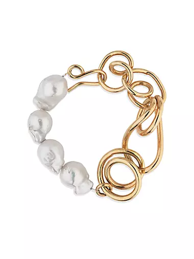 Ebb Who's In Charge? 14K Gold-Plate & Pearl Bracelet