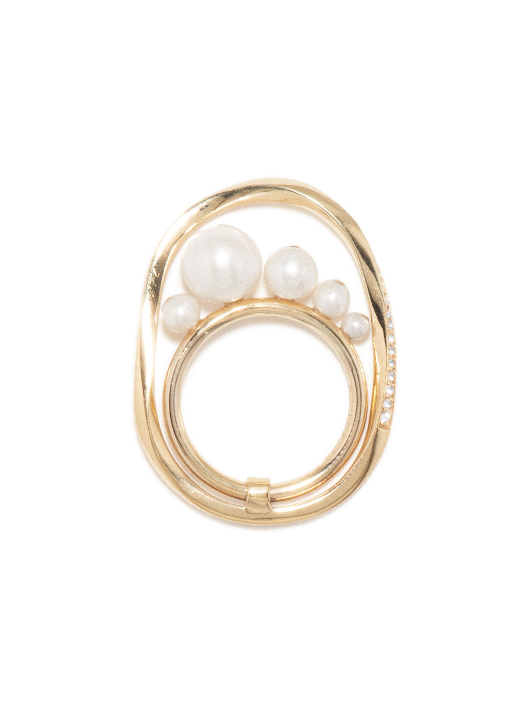 Completedworks Women's Suburbs Work Won't Love You Back 14K Gold-Plate, Pearl & White Topaz Ring - Yellow Gold
