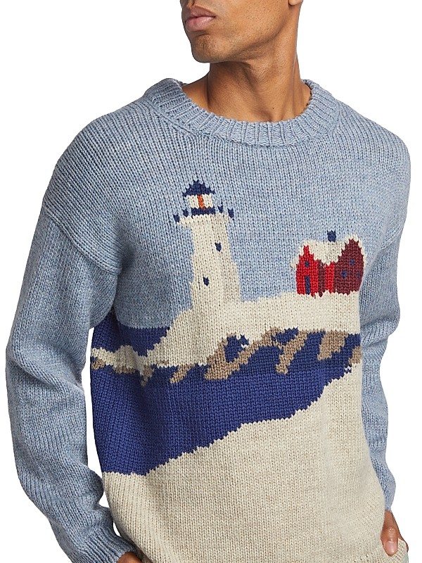 Shop Bode Highland Lighthouse Wool Sweater | Saks Fifth Avenue Shop Bode Highland Lighthouse Wool Sweater | Saks Fifth Avenue