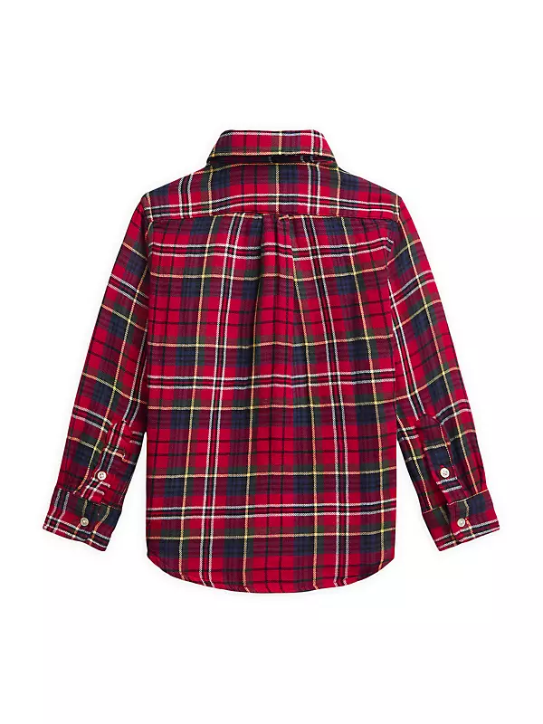 Lauren Ralph Lauren Plus Size Plaid Point Collar Long Sleeve Shirt