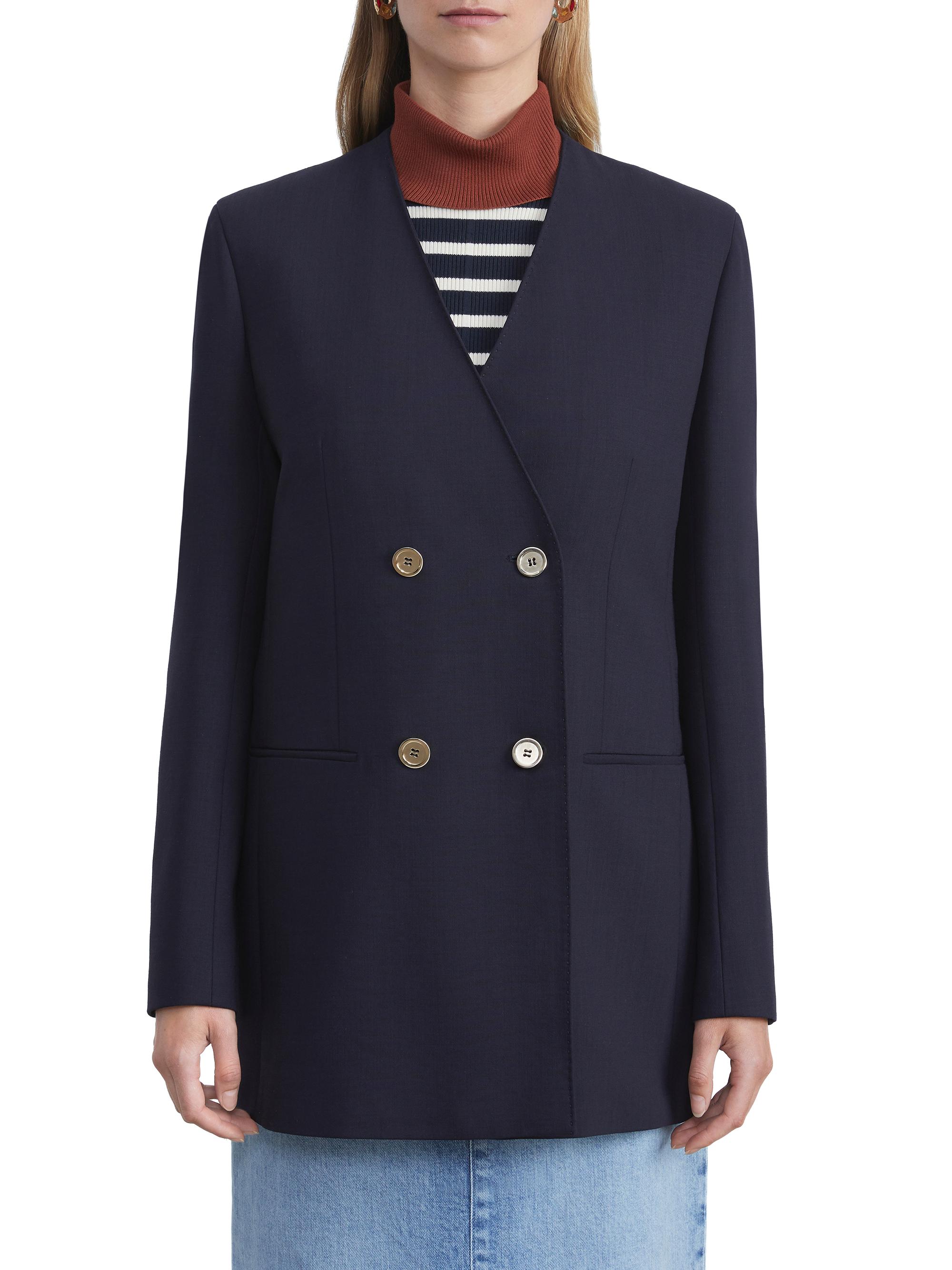 Lafayette 148 New York Collarless Double-Breasted Blazer Saks