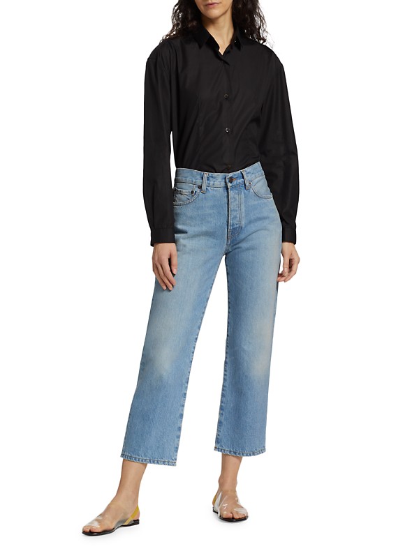 Shop The Row Lesley High-Rise Crop Jeans | Saks Fifth Avenue Shop The Row Lesley High-Rise Crop Jeans | Saks Fifth Avenue