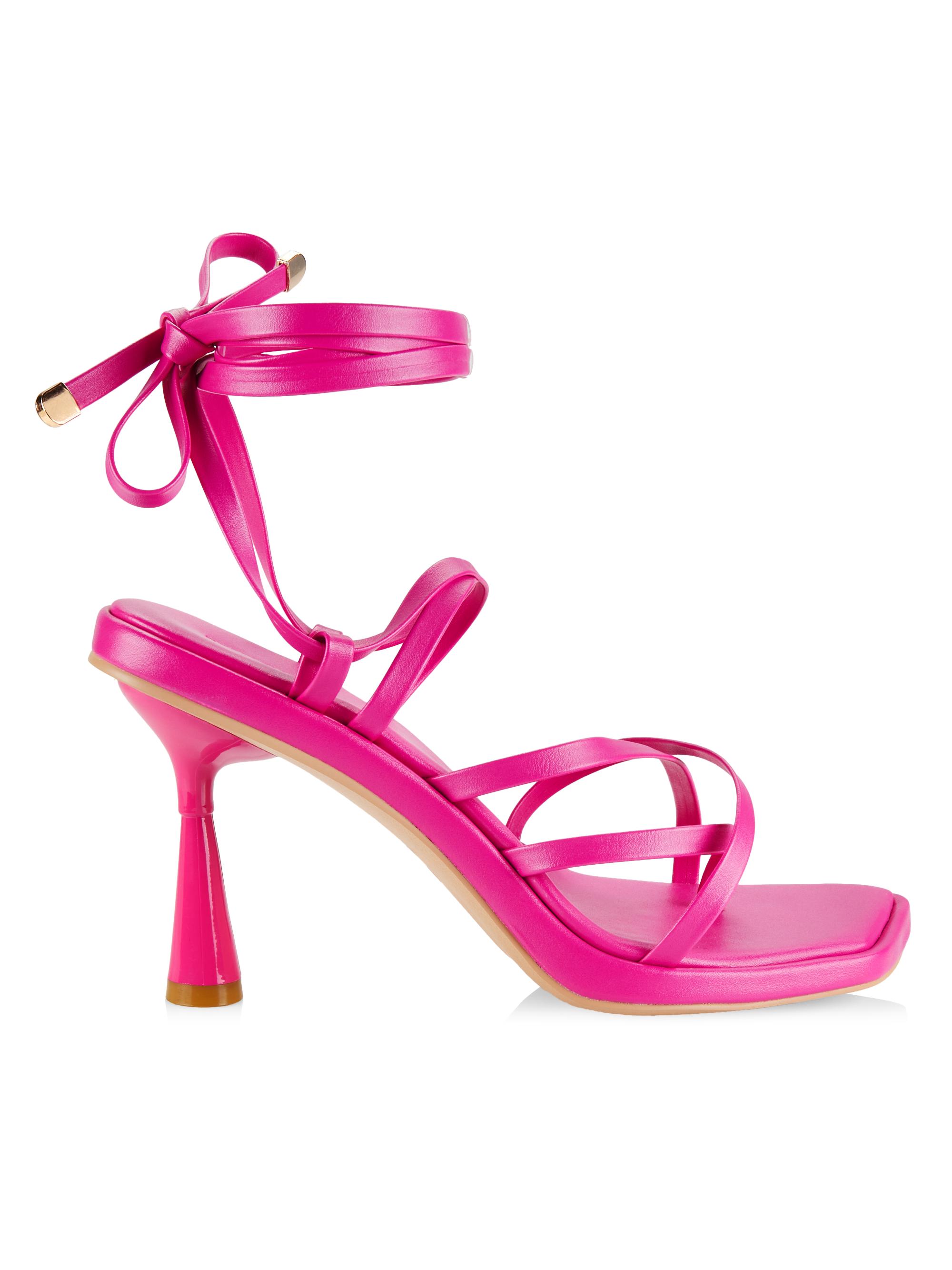 am:pm Women's Isla Lace-Up Sandals - Fuchsia