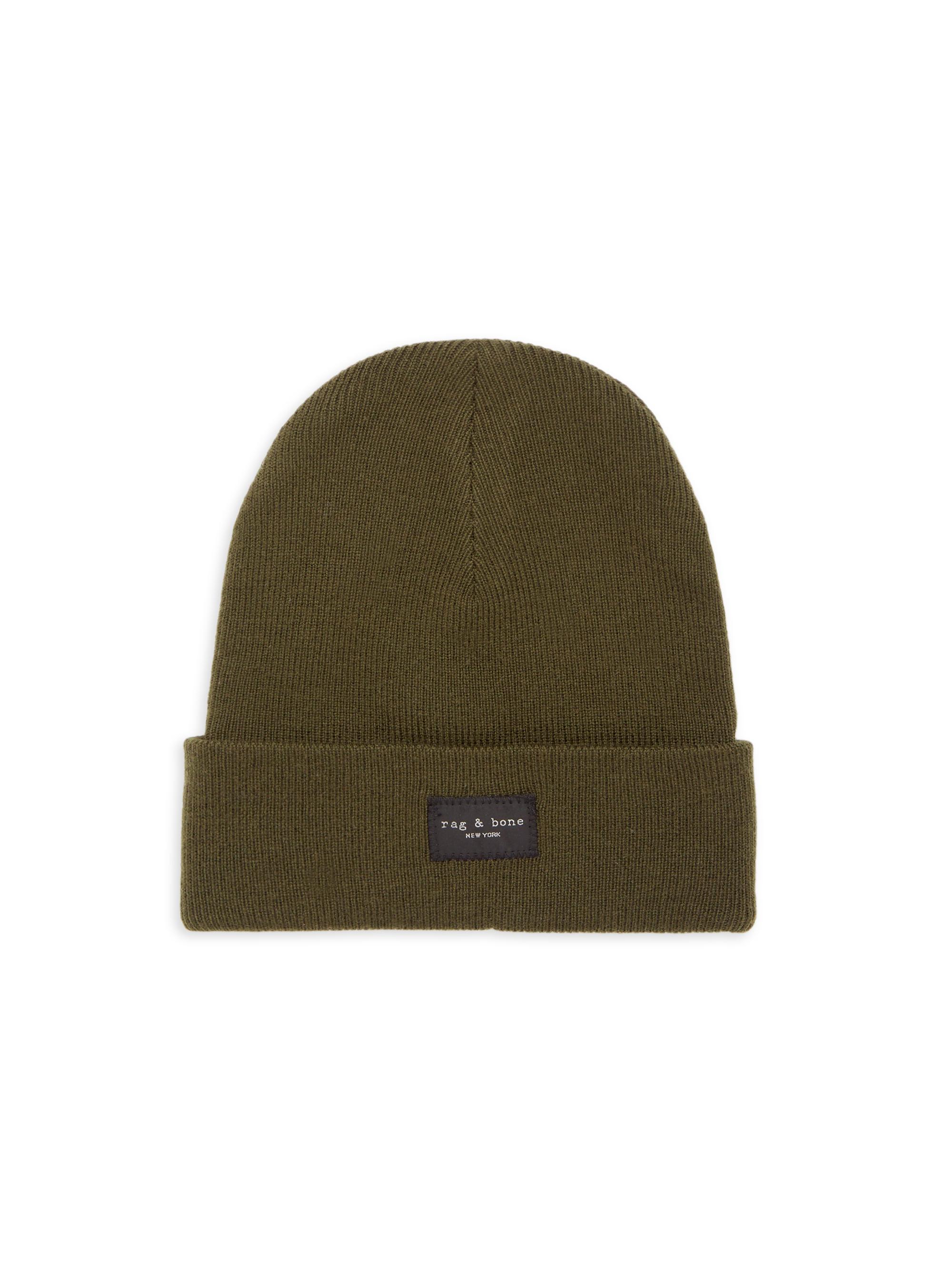 rag & bone Men's Addison Merino Wool Beanie - Olive