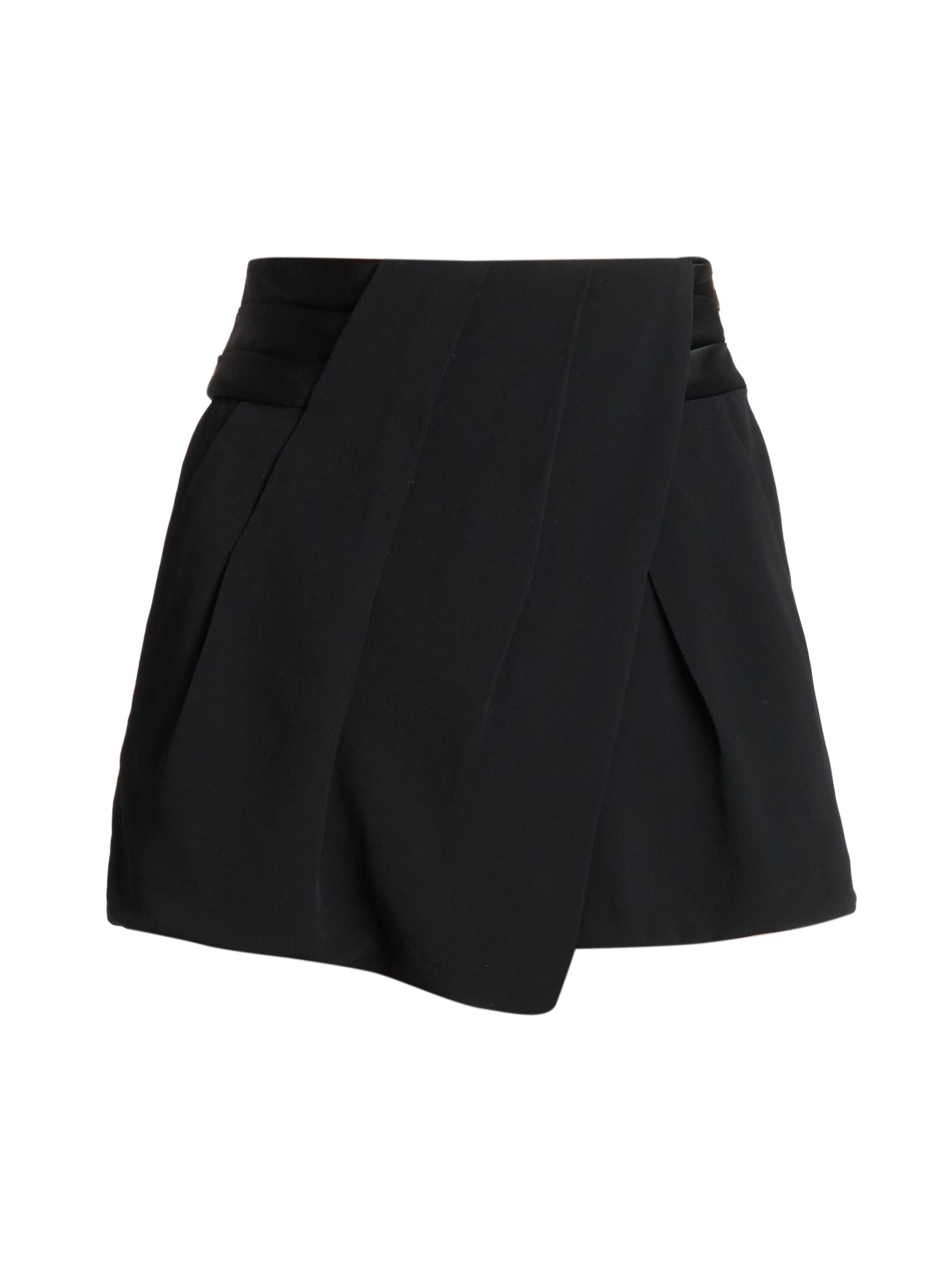 Balmain Women's Satin Draped Shorts - Black