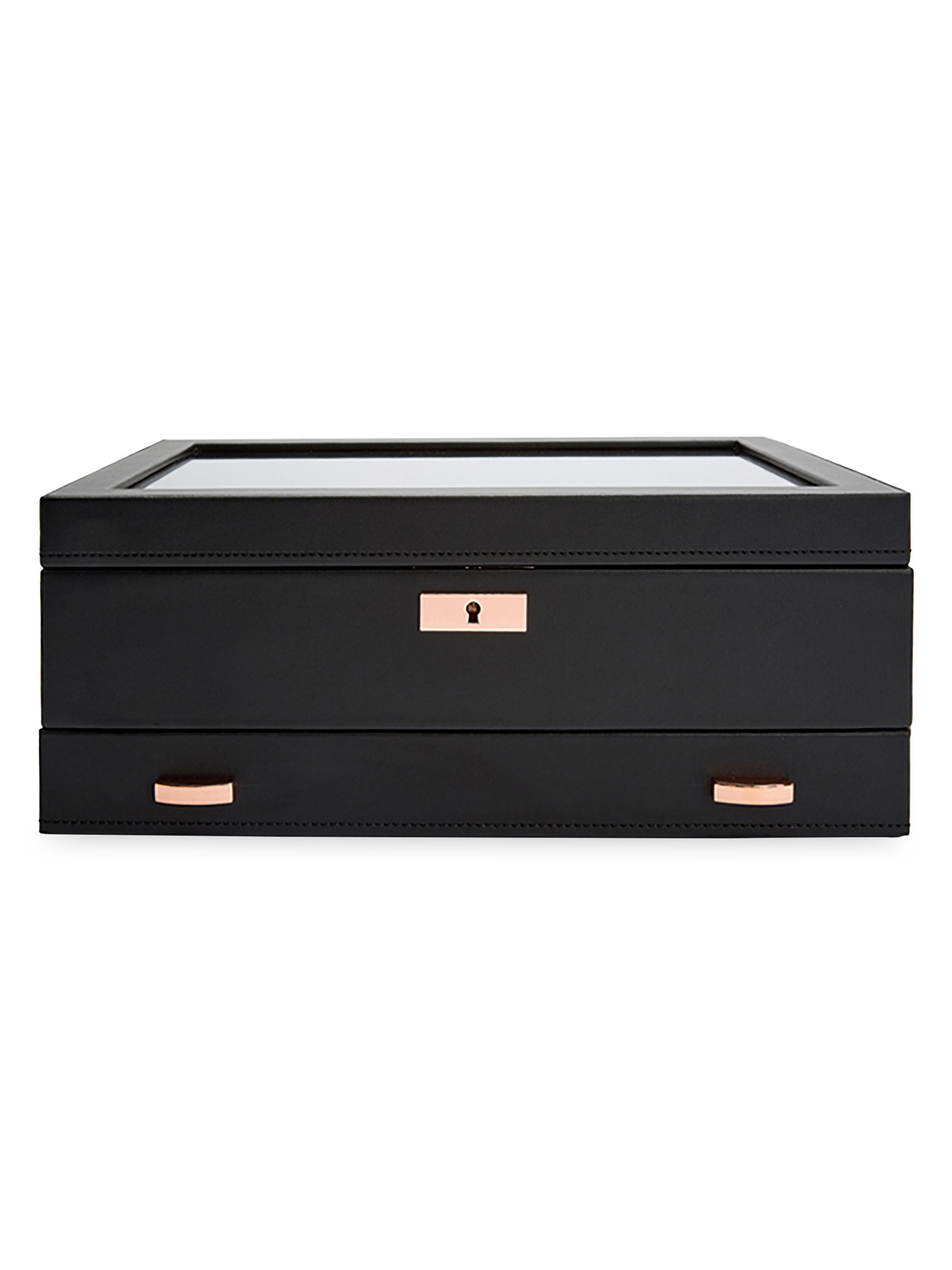 Wolf Axis 10-Watch Storage Box With Drawer - Powder Coat
