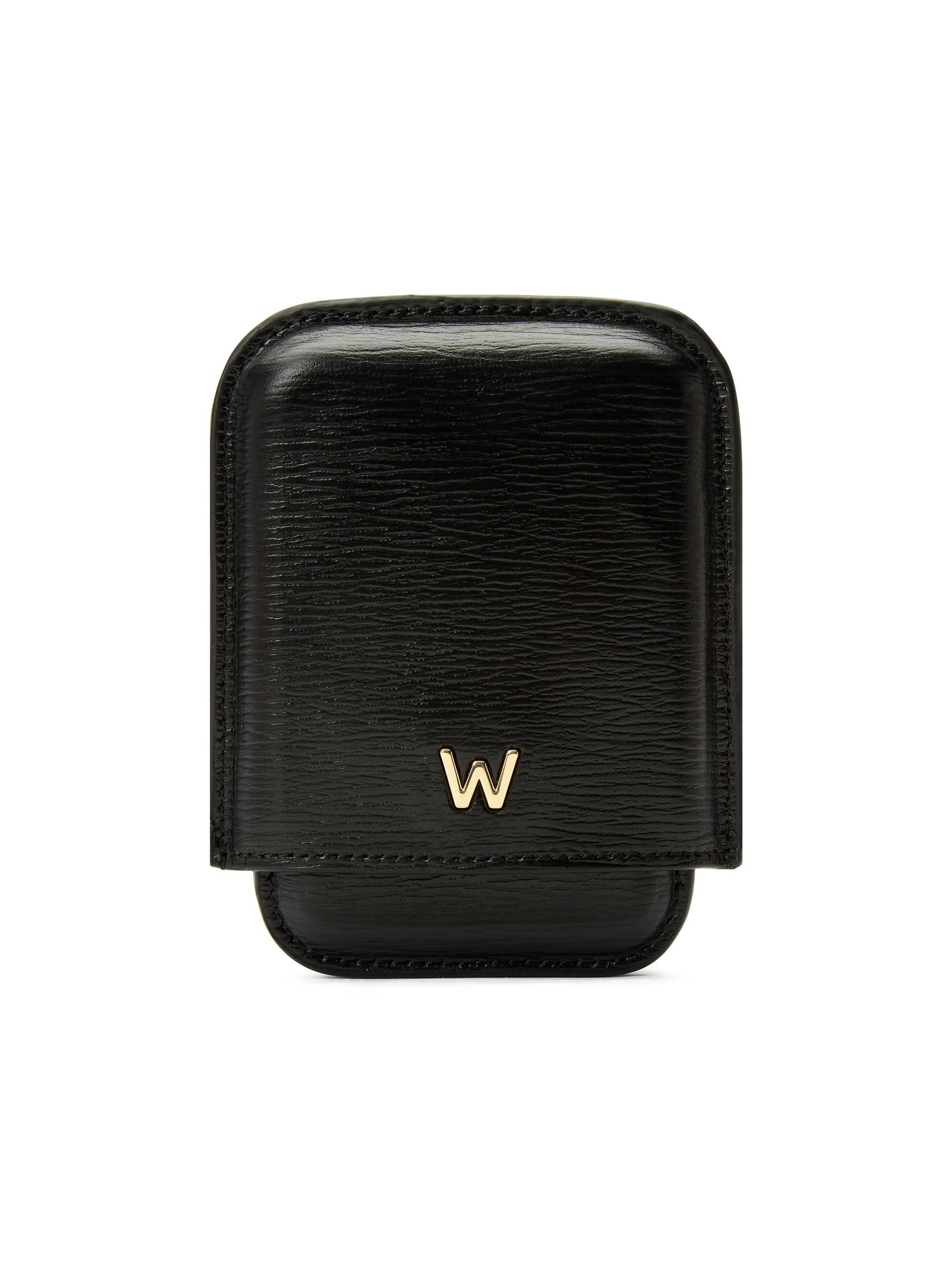 Wolf W Leather Molded Card Case - Black | Thumbnail 5
