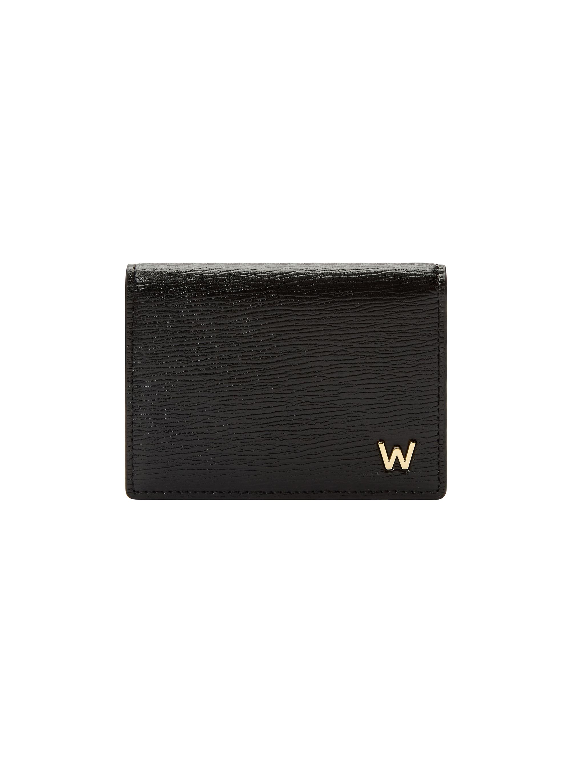 Wolf W Leather Gusset Card Case - Black | Thumbnail 5