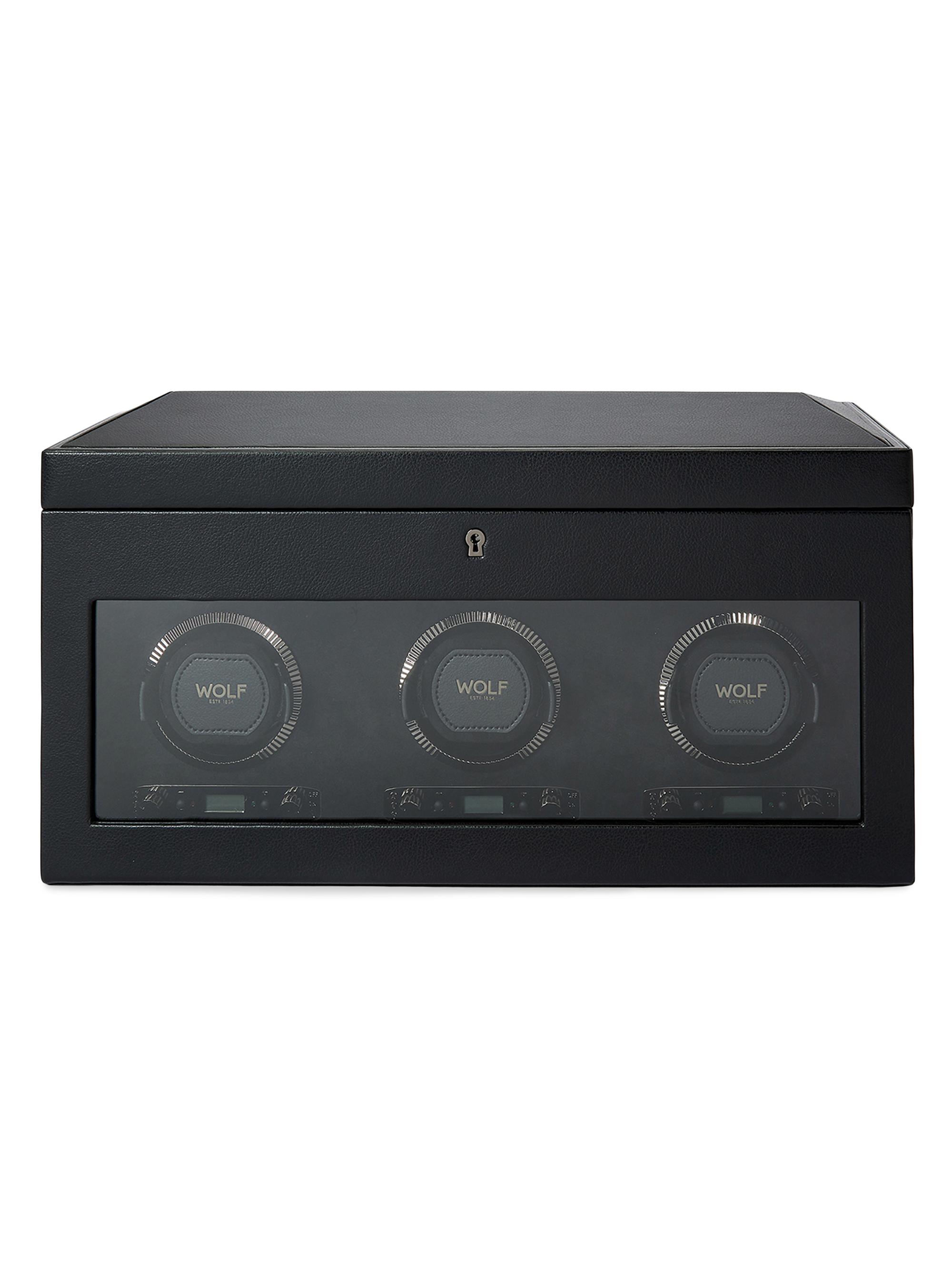 Wolf British Racing Triple Watch Winder - Black