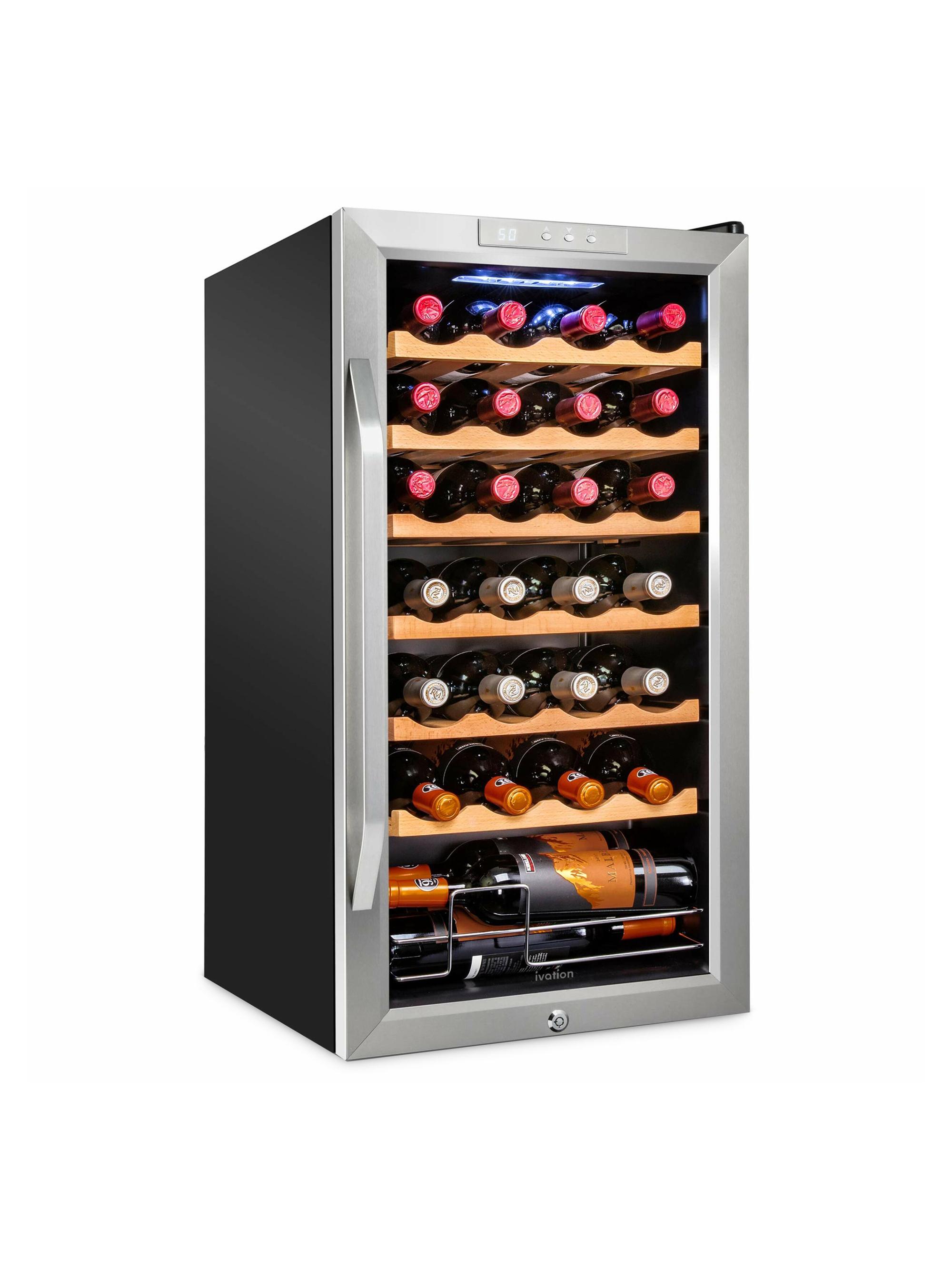 Ivation Freestanding Wine Fridge - Stainless Steel