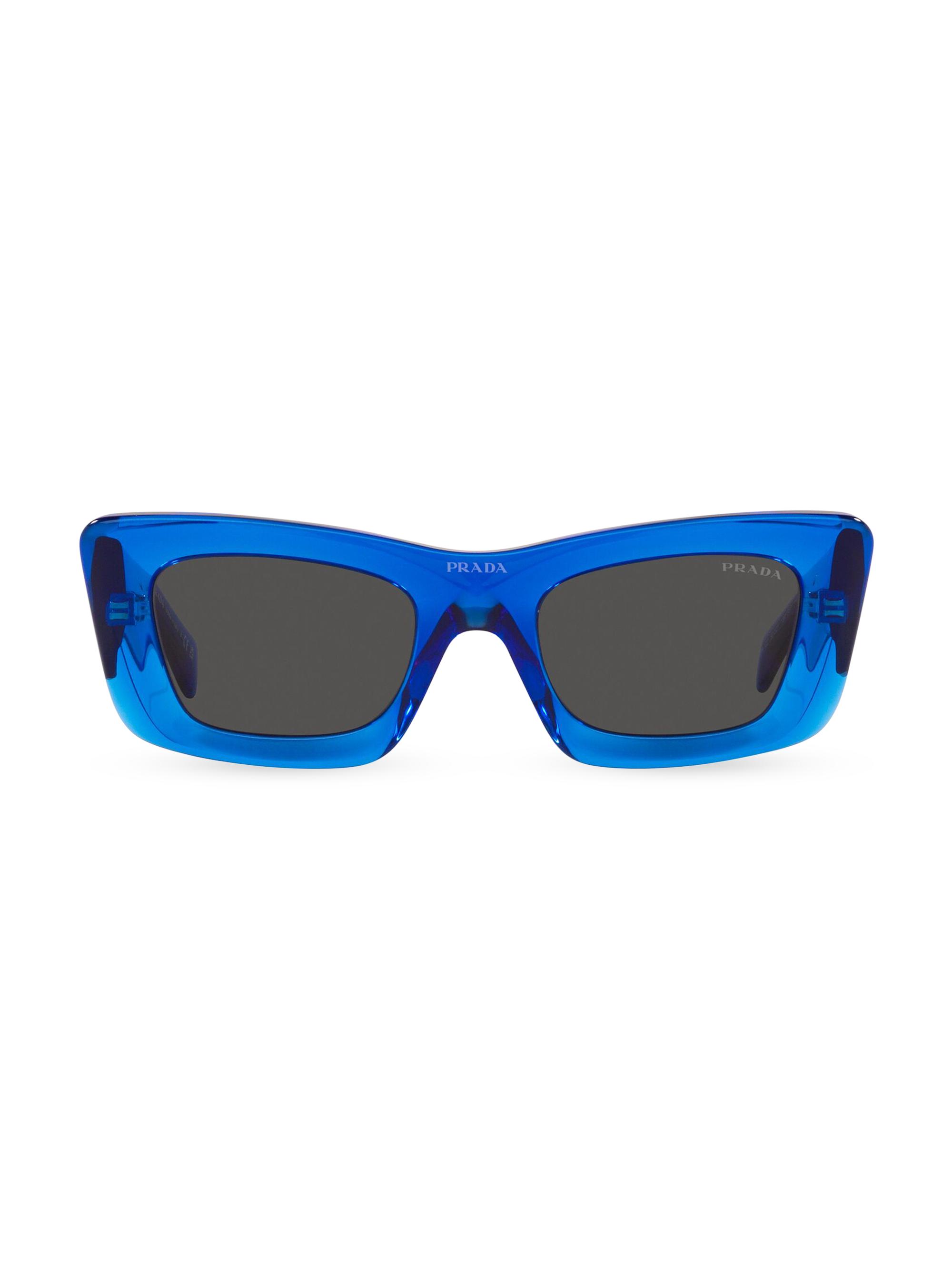Prada Women's 50MM Rectangular Sunglasses - Blue | Thumbnail 2