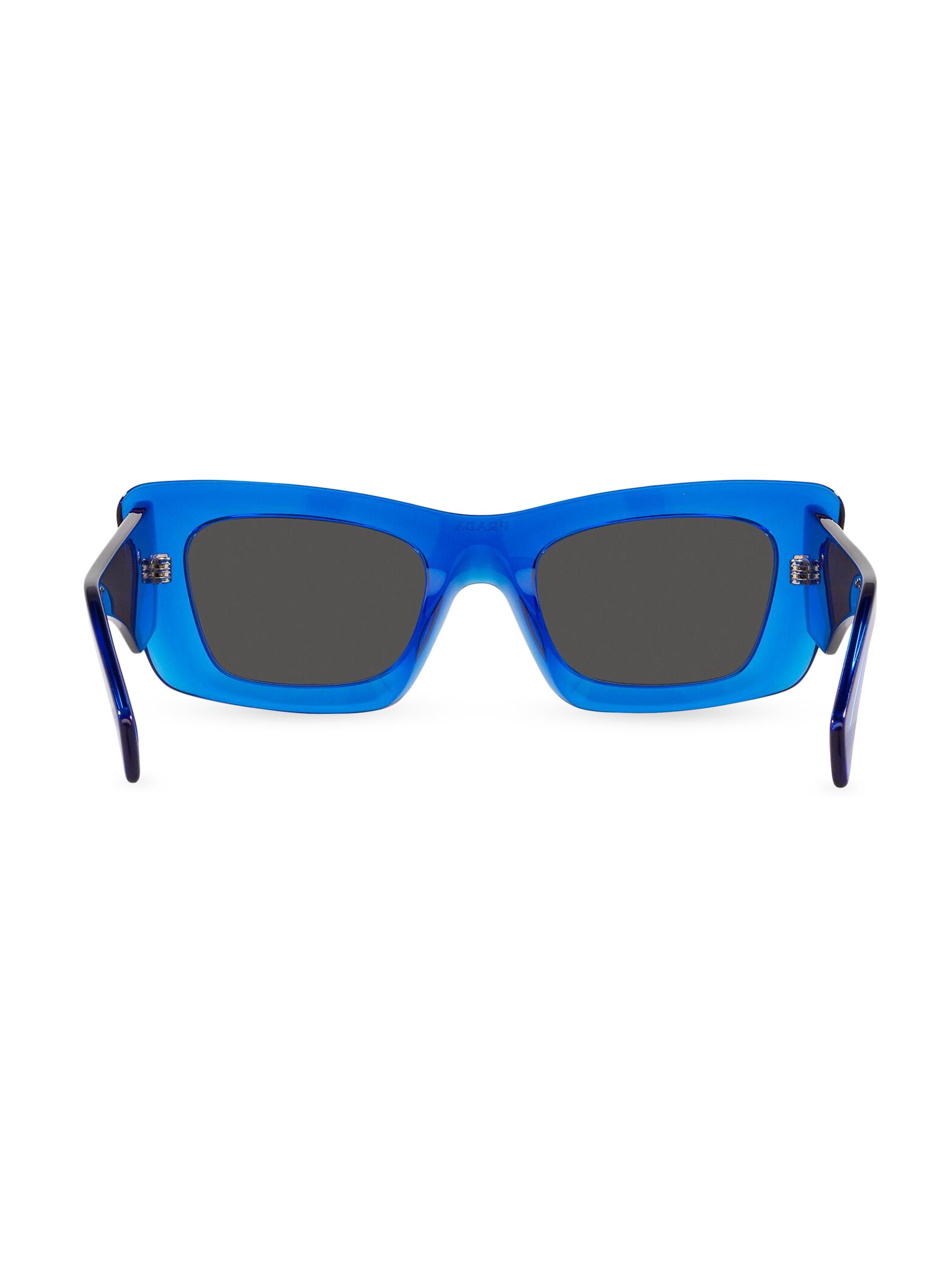 Prada Women's 50MM Rectangular Sunglasses - Blue | Thumbnail 6