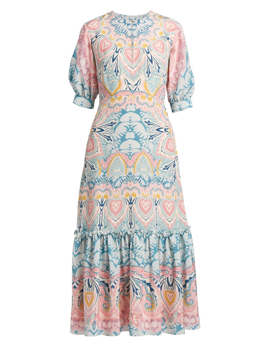green emerald velvet dress Paisley Eira Poplin Mini Dress  Azure & Lavender