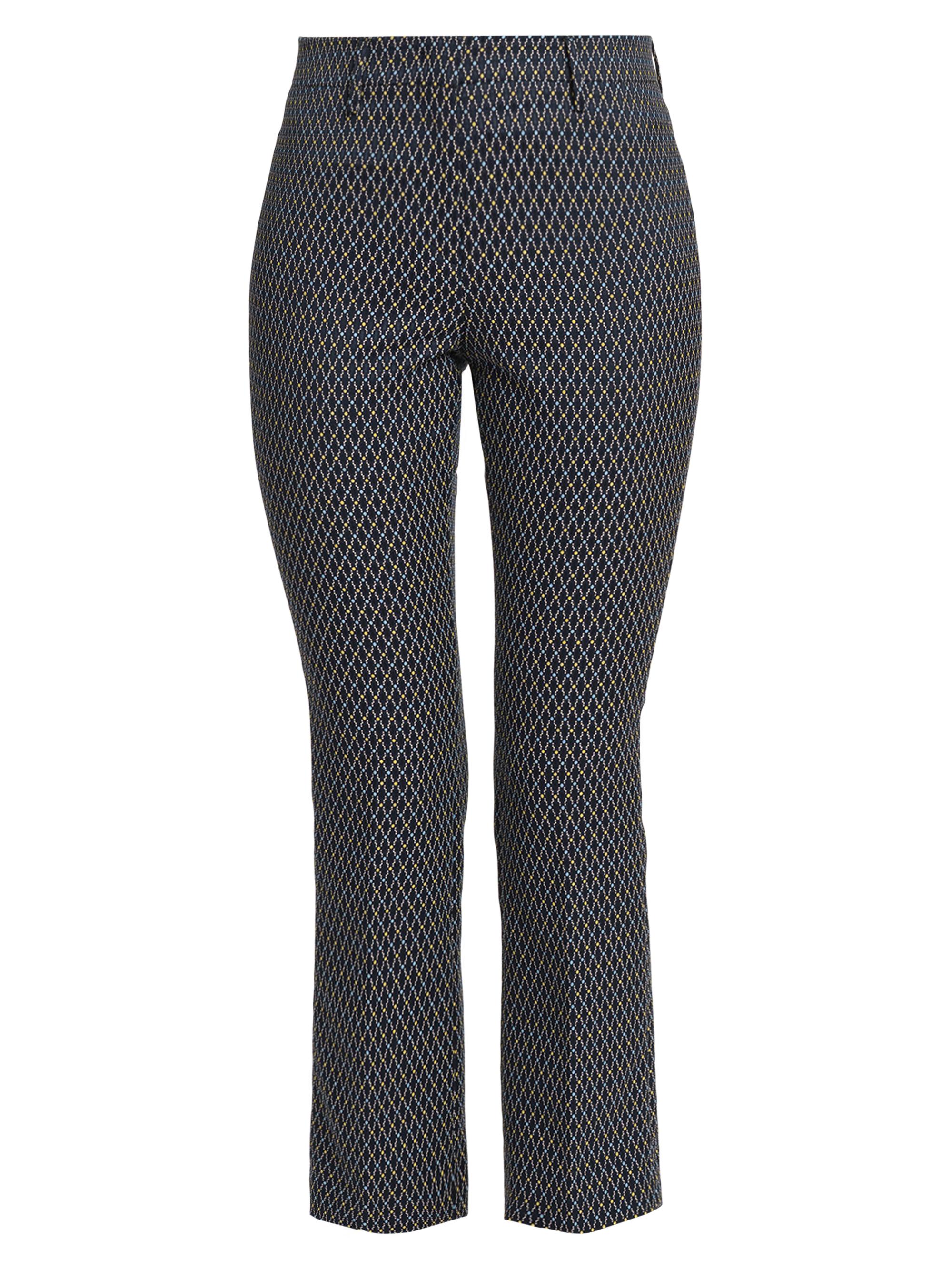 Etro Women's Cropped Flared Tie-Jacquard Pants - Navy