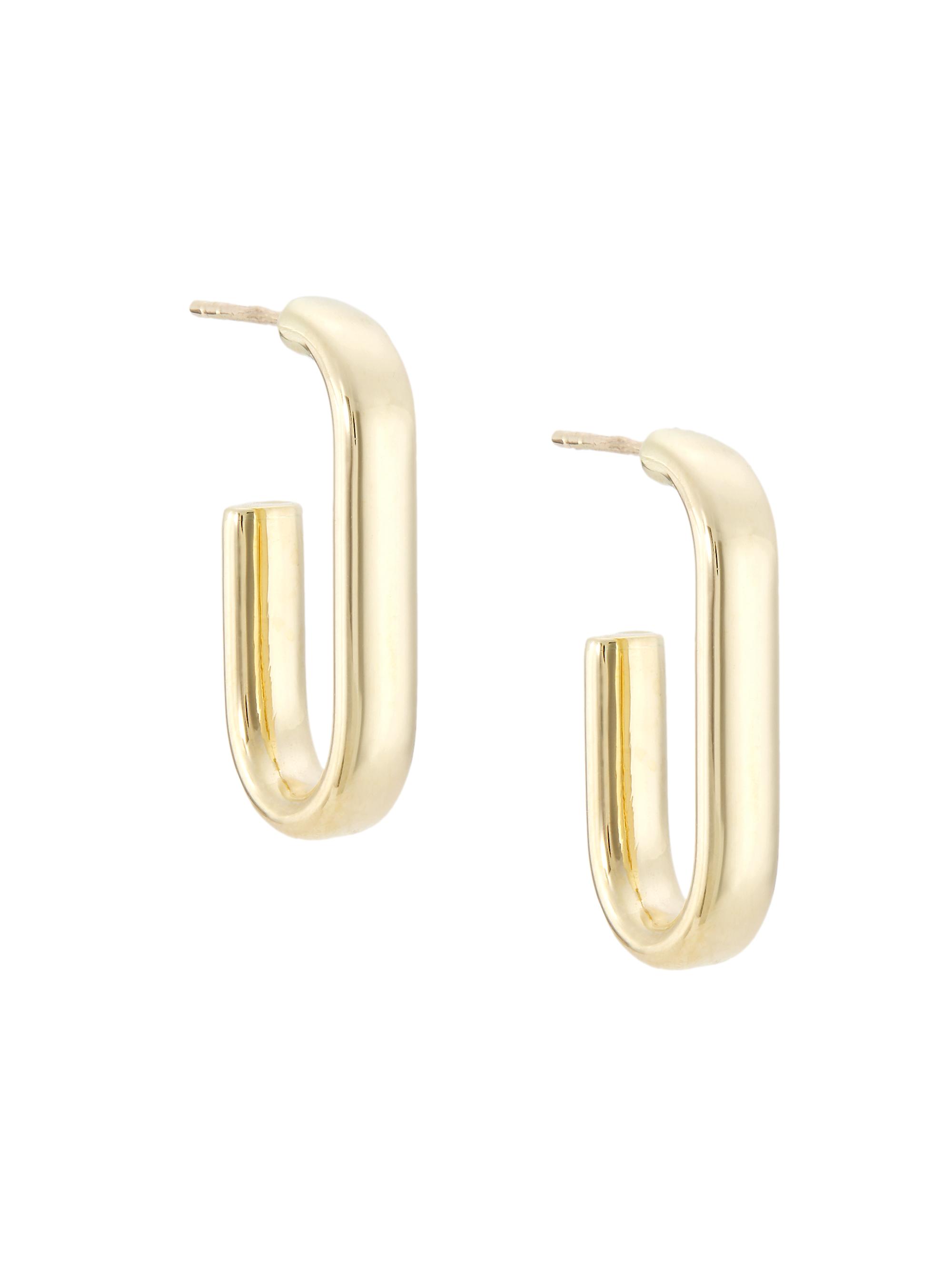 Saks Fifth Avenue Collection Women's 14K Yellow Gold Oval Hoop Earrings
