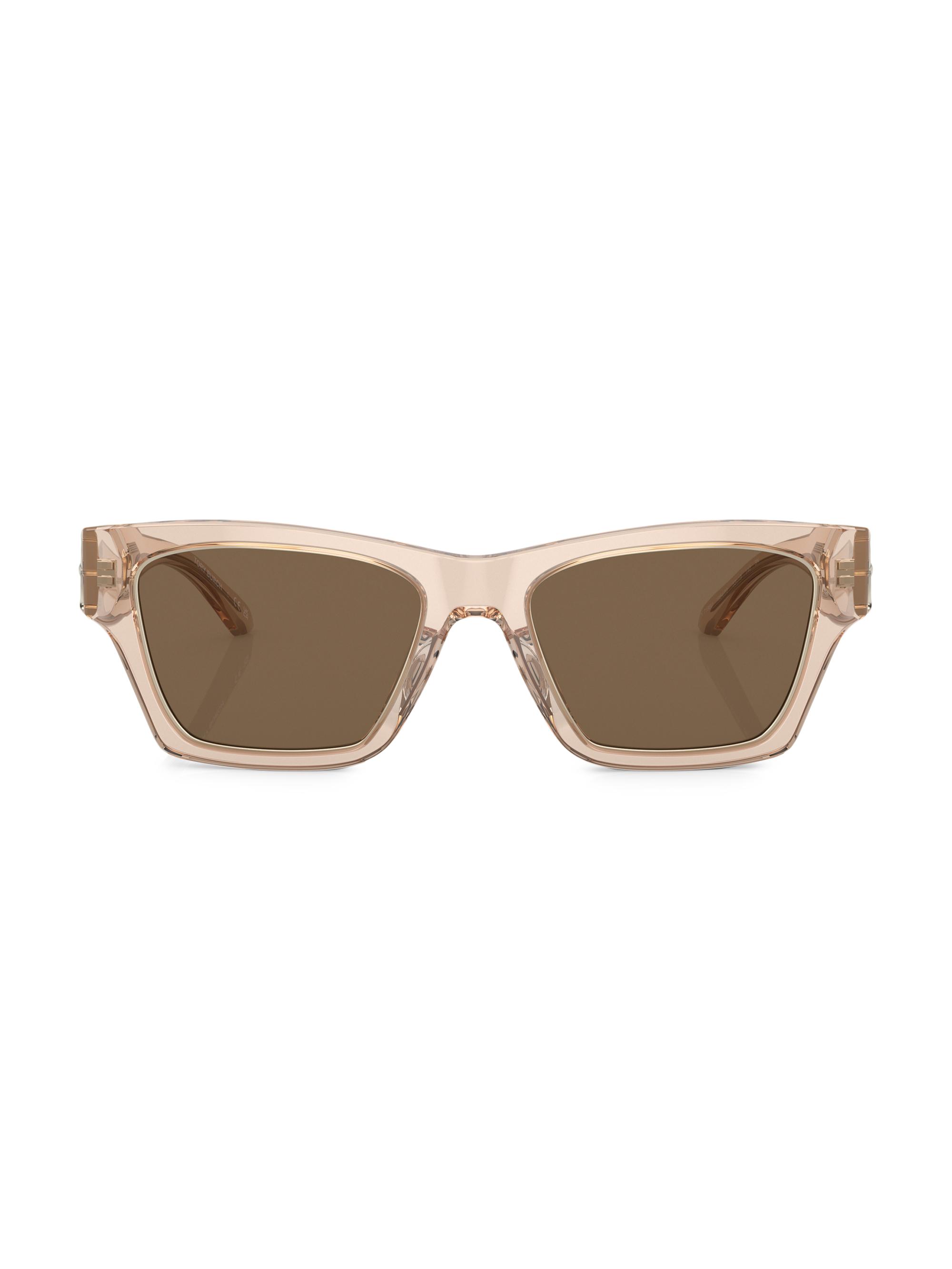 Tory Burch Women's 52MM Square Sunglasses - Transparent
