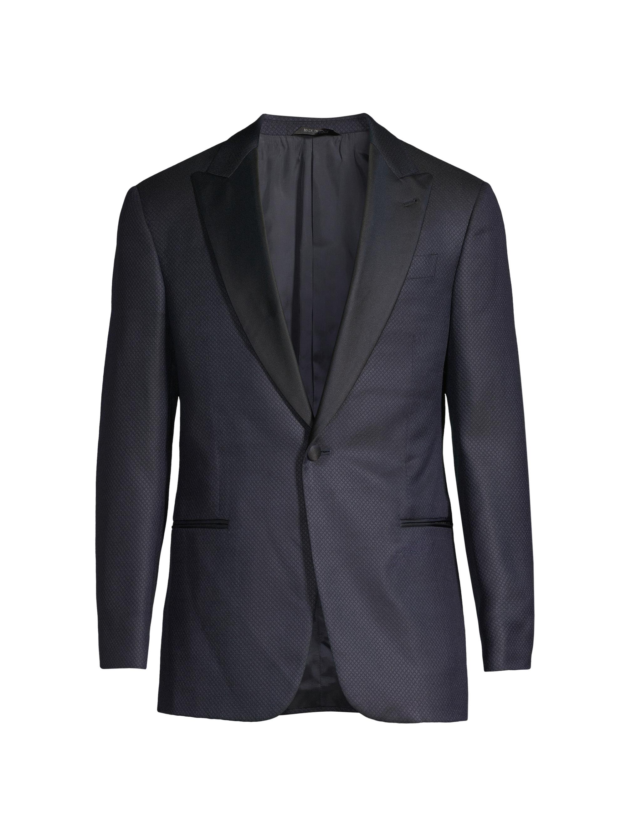 Giorgio Armani Men's Wool & Silk Peak-Lapel Blazer - Solid Dark