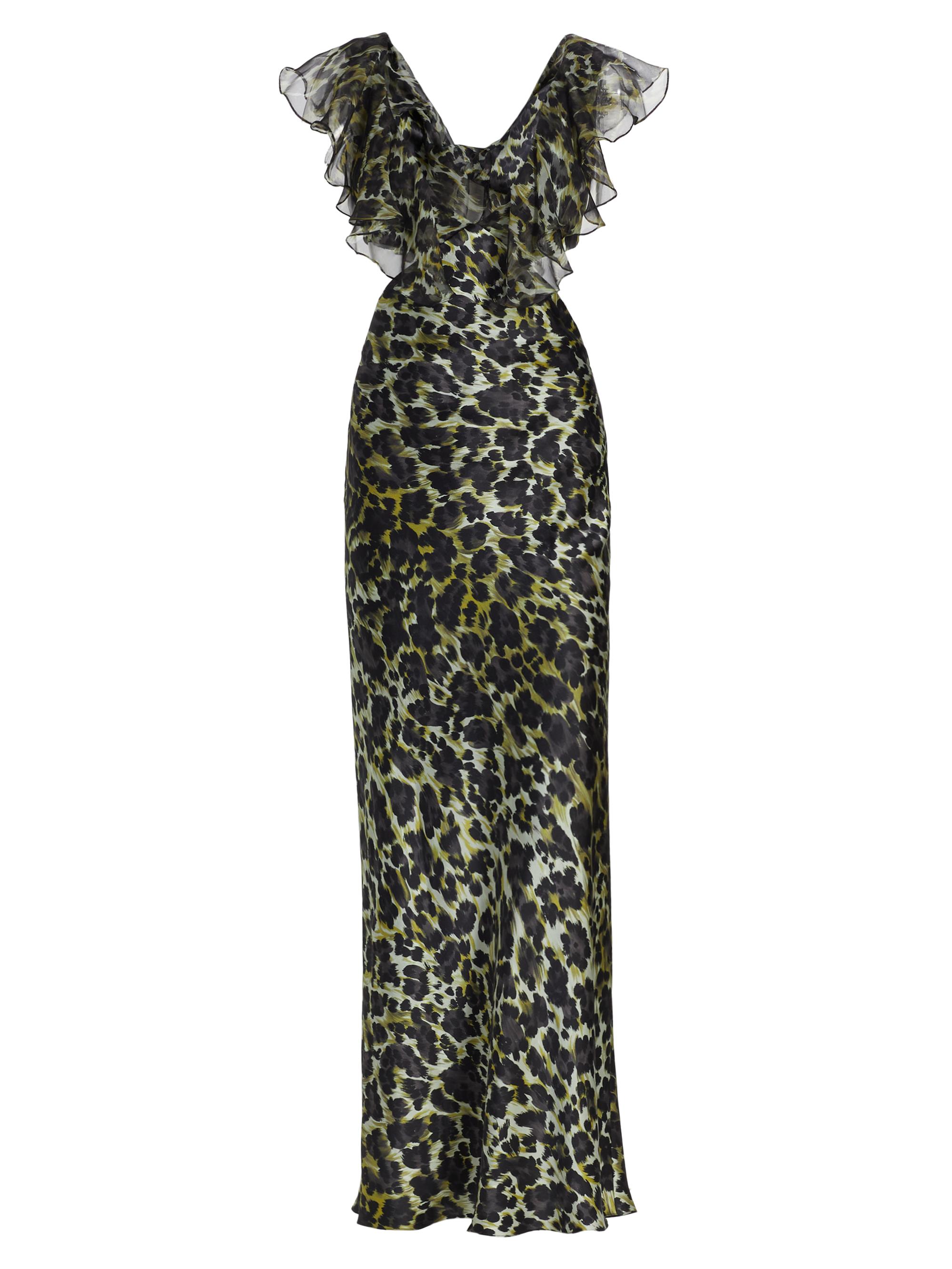 Adriana Iglesias Women's Malia Leopard Silk Cut-Out Dress - Khaki Leopard