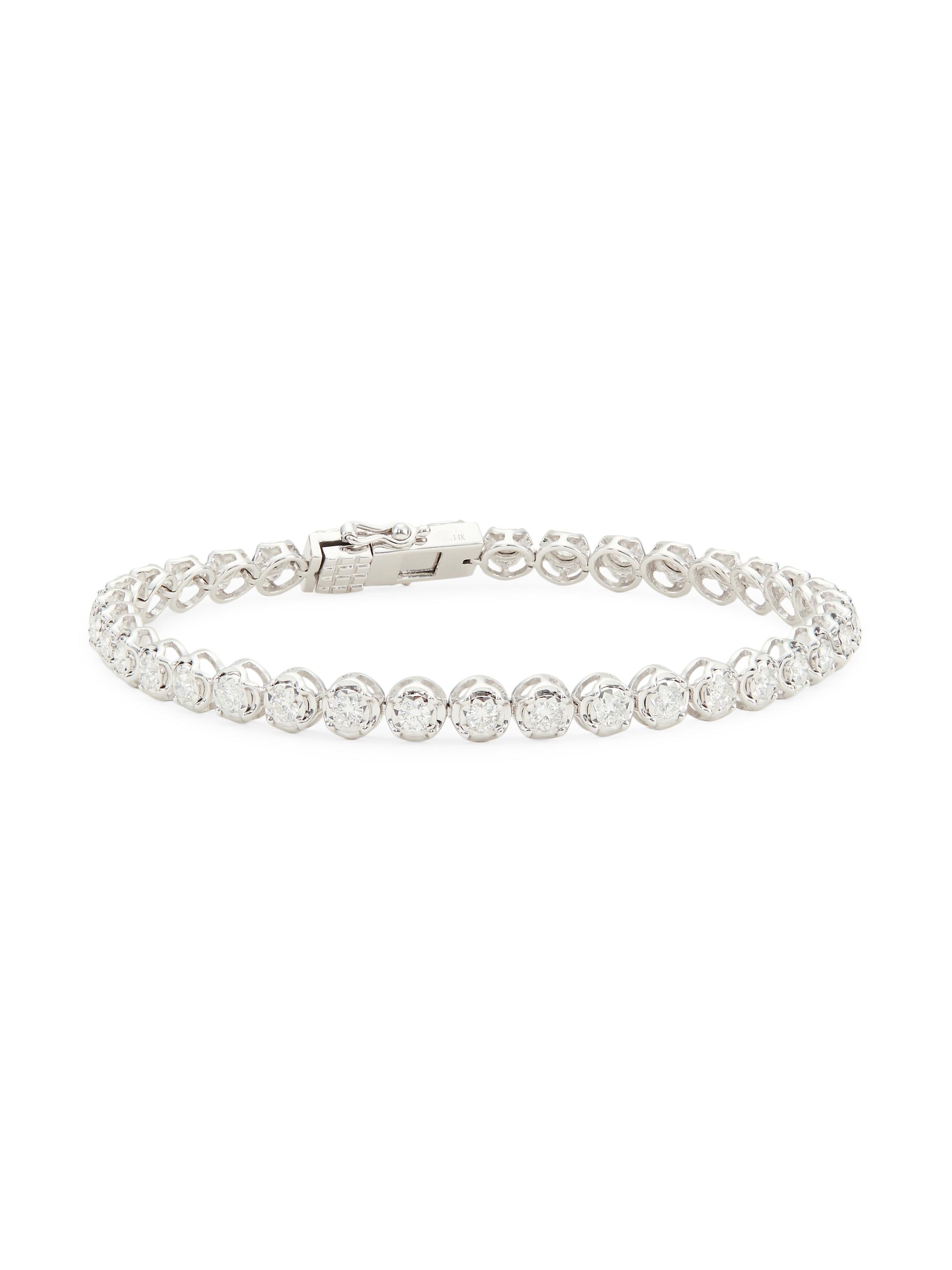 Saks Fifth Avenue Collection Women's 14K White Gold & 2.1 TCW Diamond Bracelet - White Gold