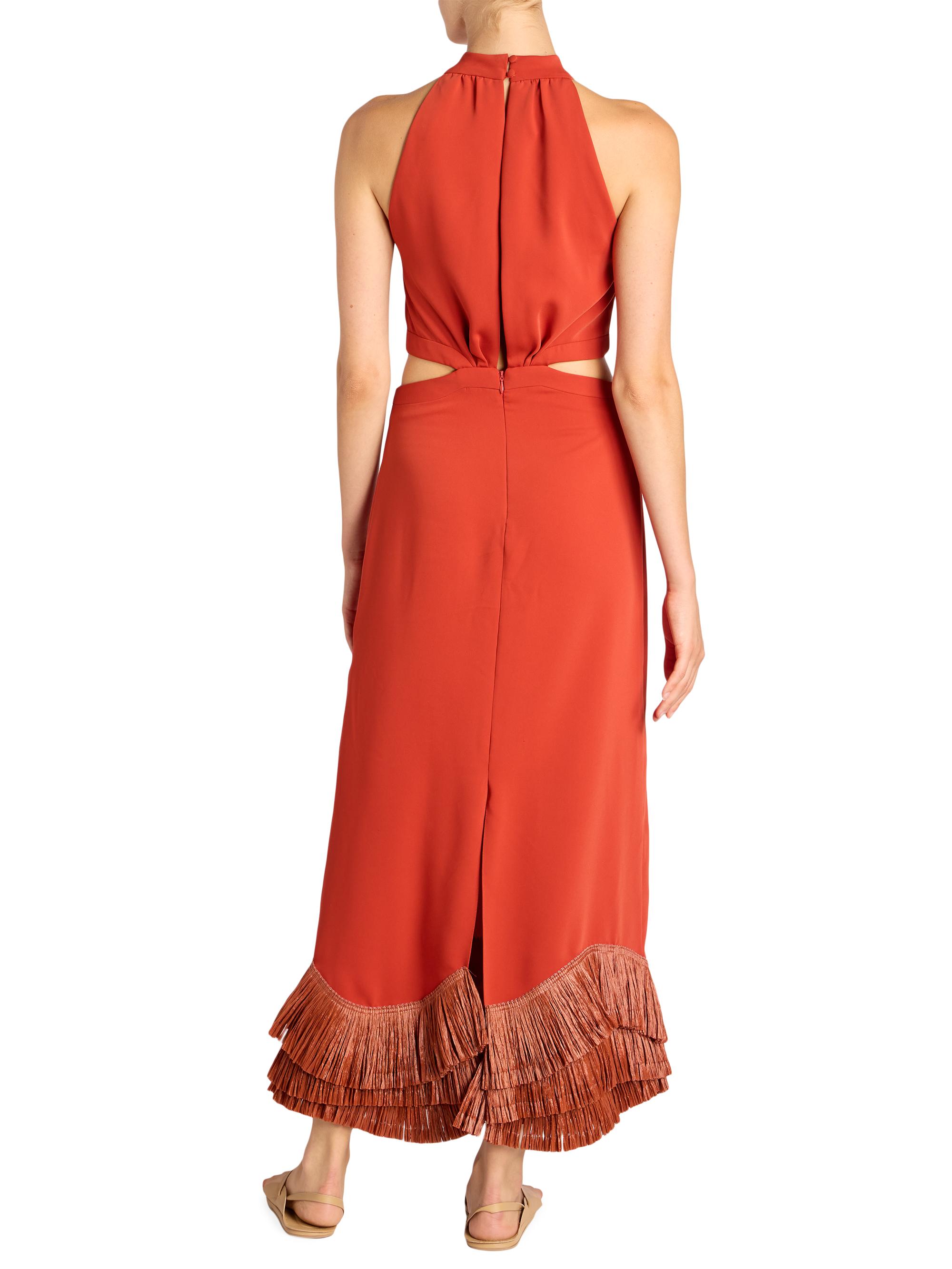 Johanna Ortiz Cut Out & Fringe-Hem Midi-Dress | Saks Fifth Avenue
