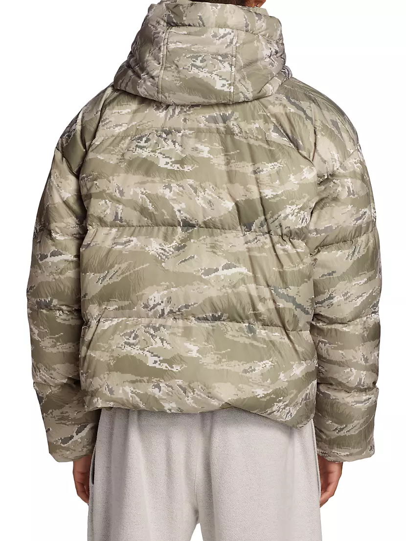 Cropped Camo Puffer Jacket