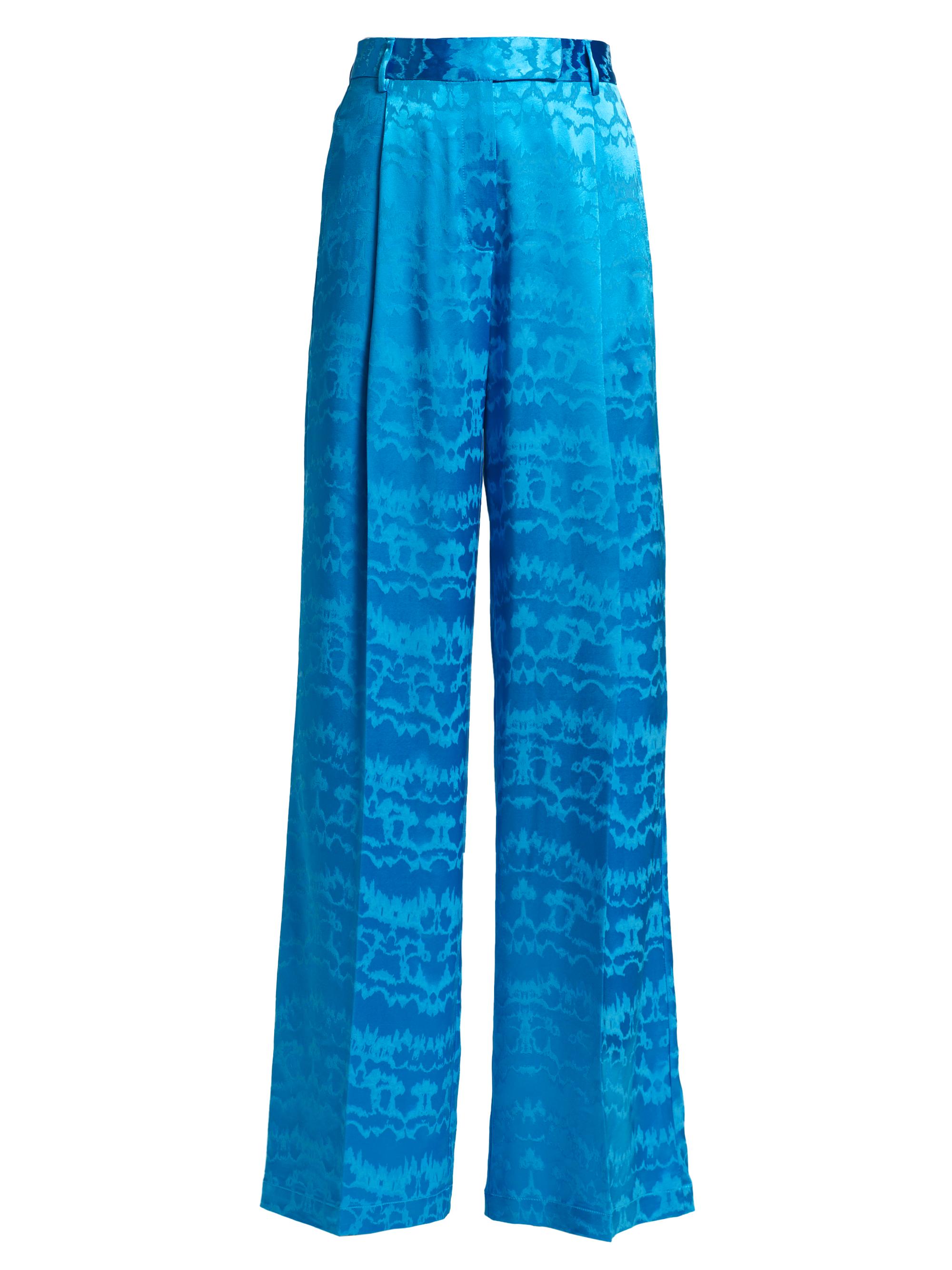 Christopher John Rogers Women's High-Waisted Wide-Leg Pleated Trousers - Splash