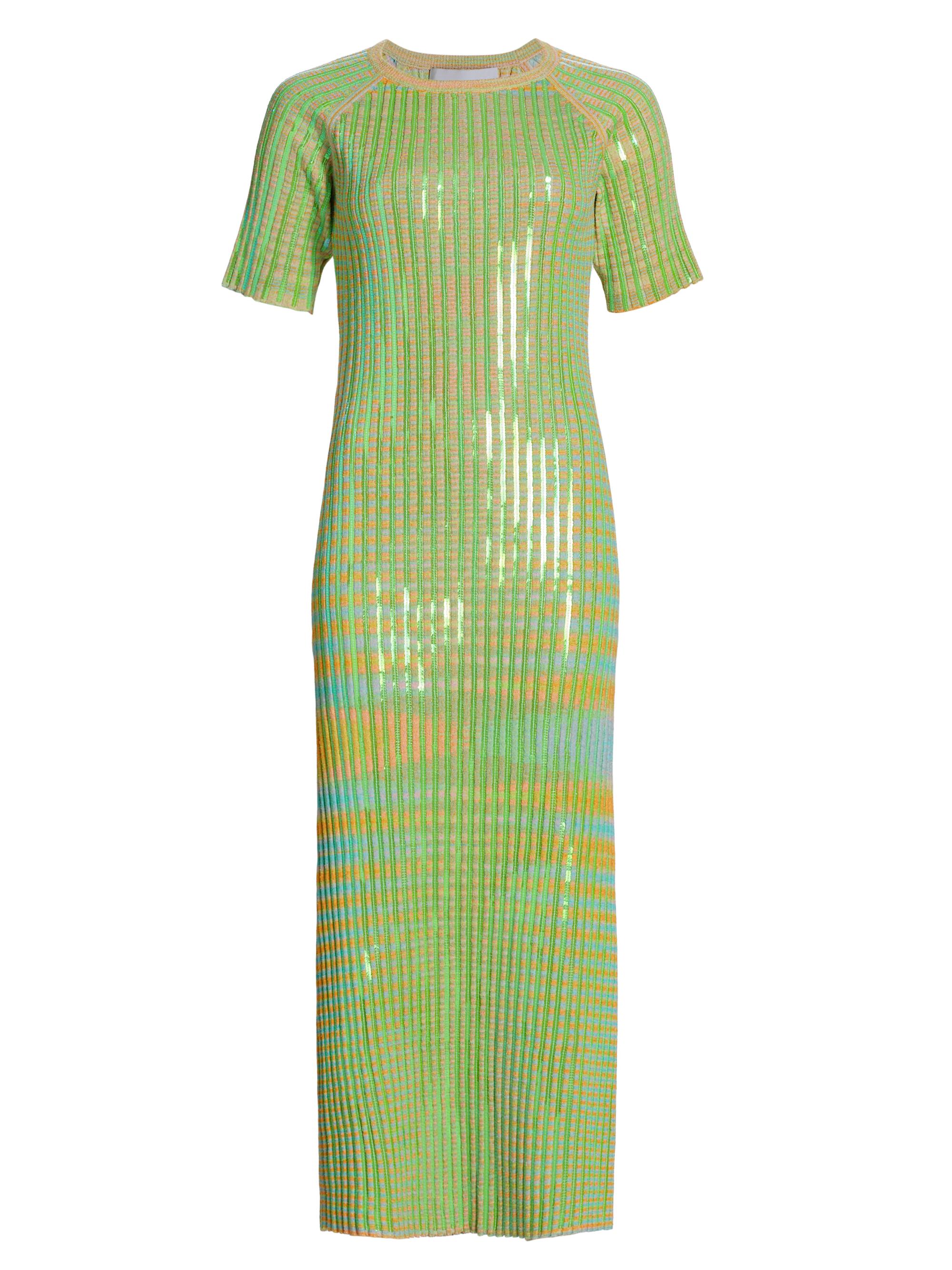 Christopher John Rogers Ribbed Sequin Midi-Dress | Saks Fifth Avenue