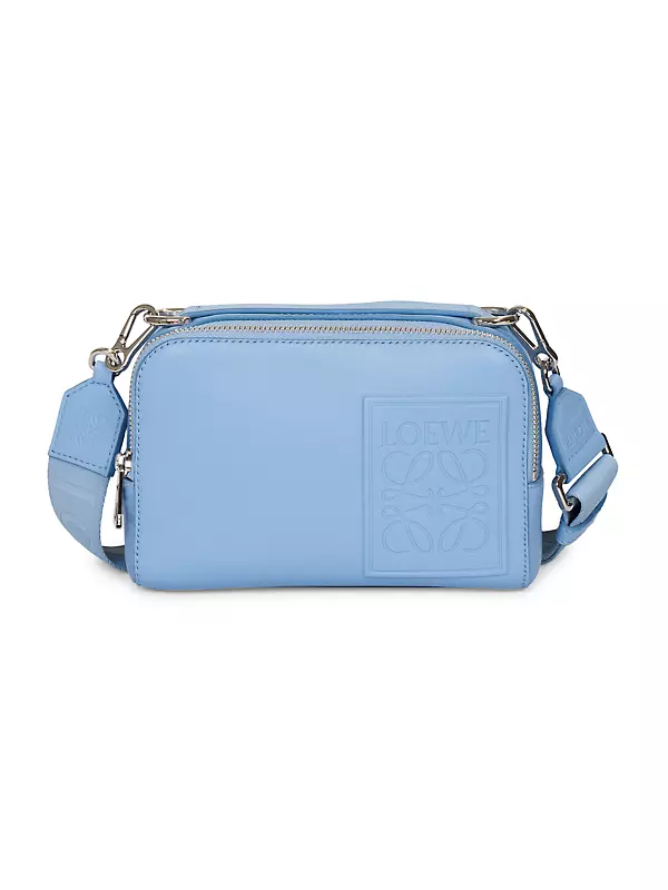 Loewe Mini Satin Calfskin Crossbody Camera Bag in Blue for Men