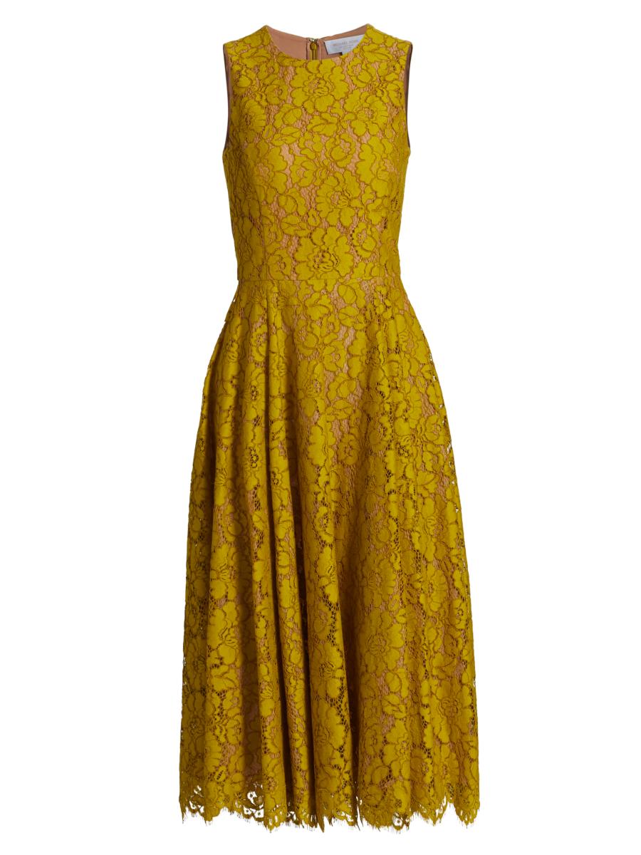 knee length dresses for ladies Michael Kors White Lace Dress sz 14 main image 1